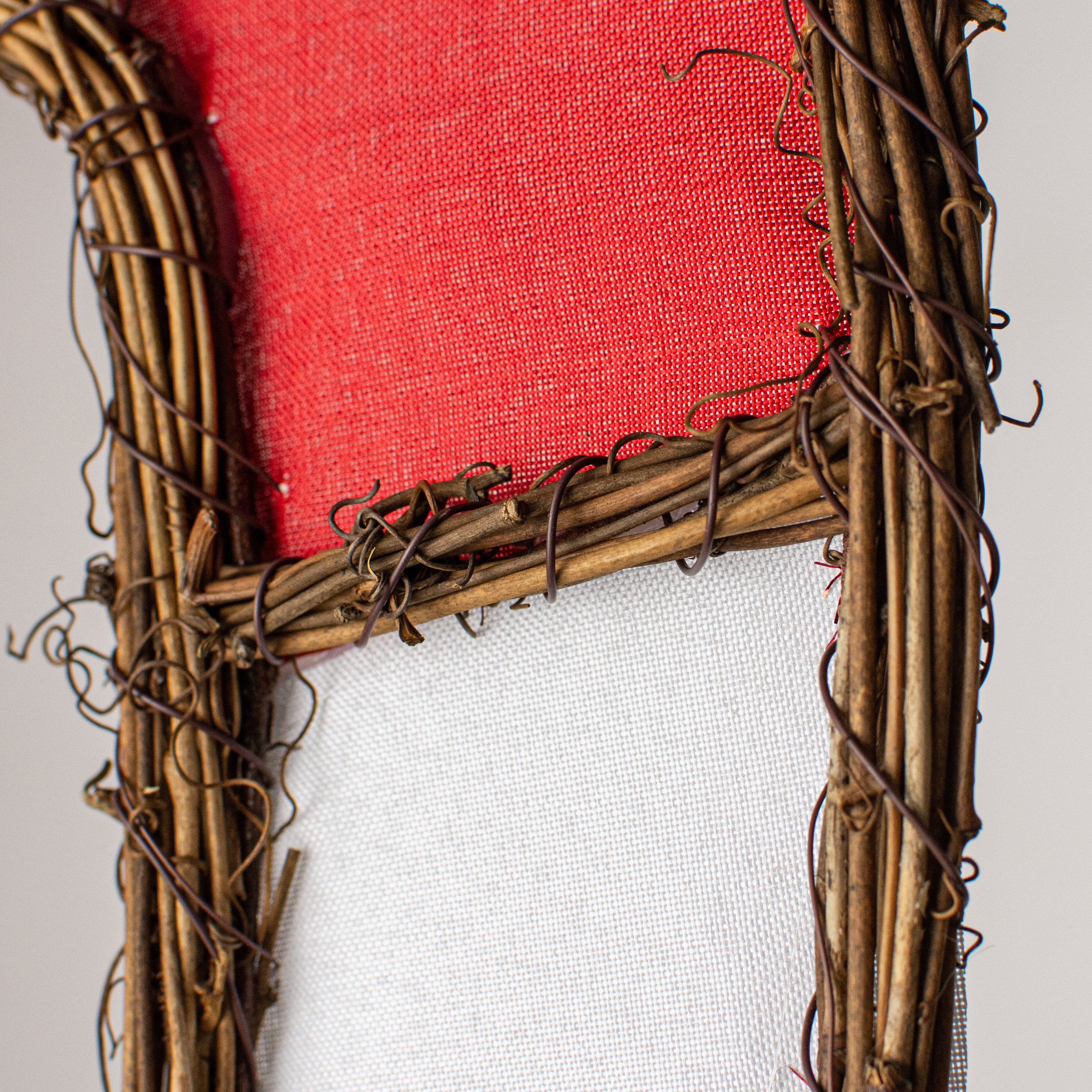 21" Grapevine Hanger: Red & White Candy Cane detail photo 3