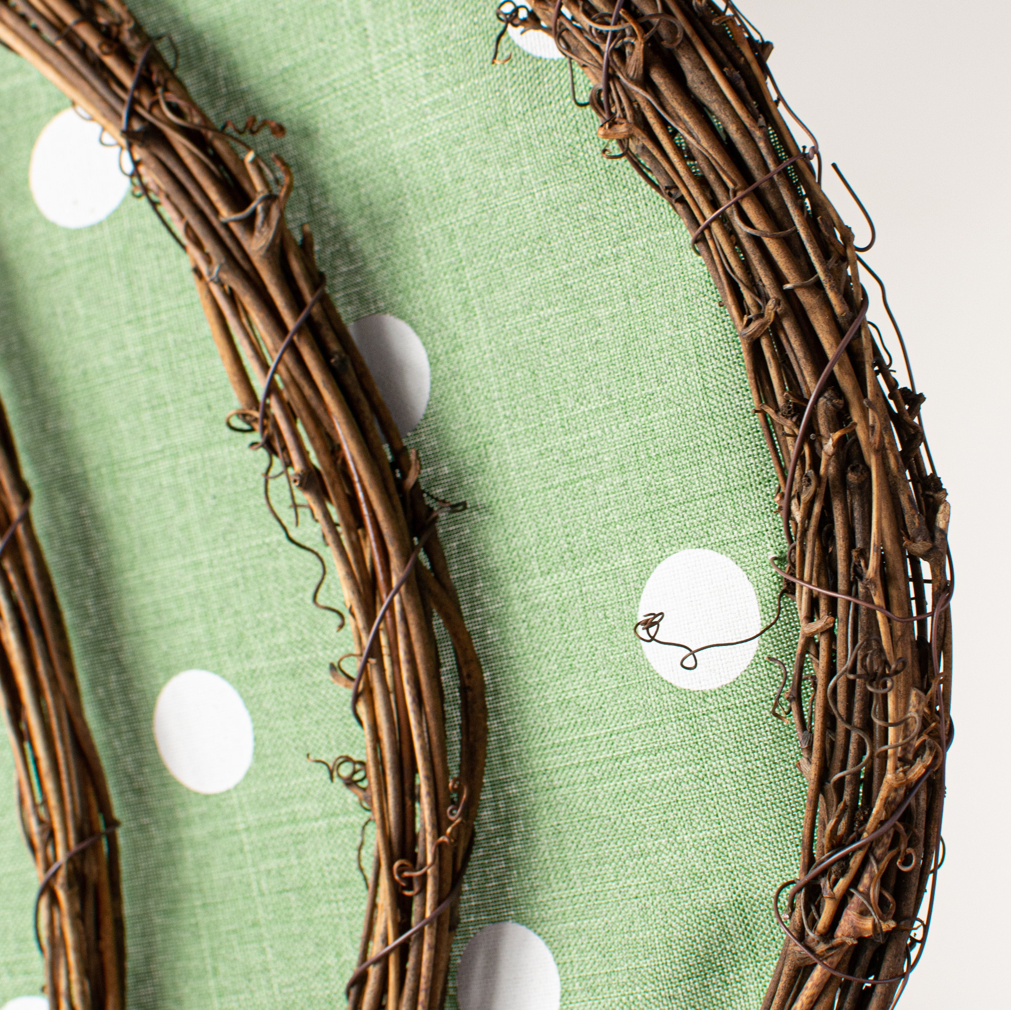 17" Grapevine Hanger: Sage Green Pumpkin detail photo 3