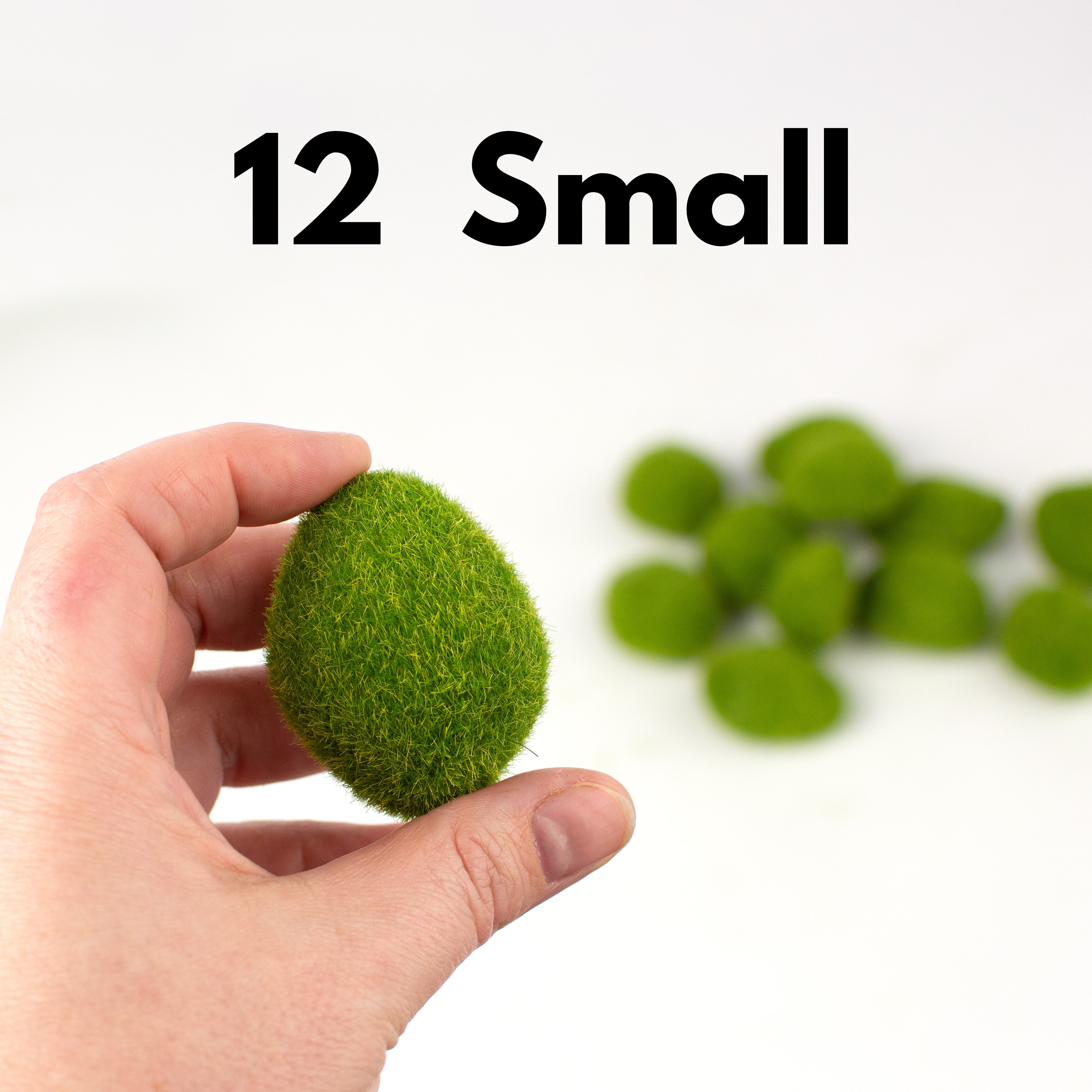 2.5"-4.5" Green Moss Covered Stones (3 Sizes, Bag of 36) detail photo 5