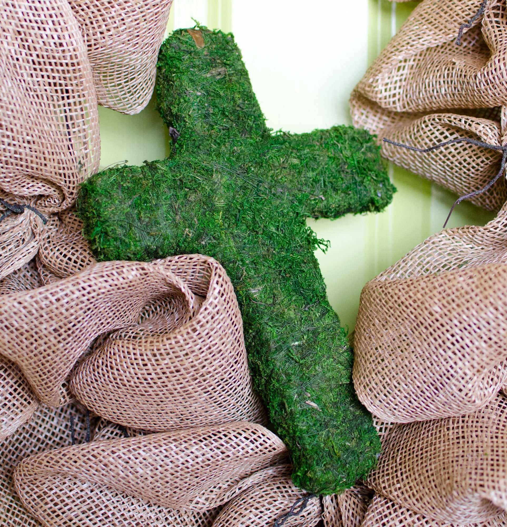 12" Green Moss Cross Lifestyle Photo