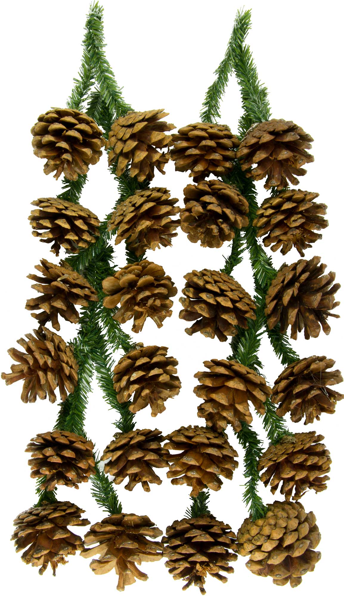 6" Green Tinsel Ties w/ Natural Pinecones (Set of 12) Lifestyle Photo