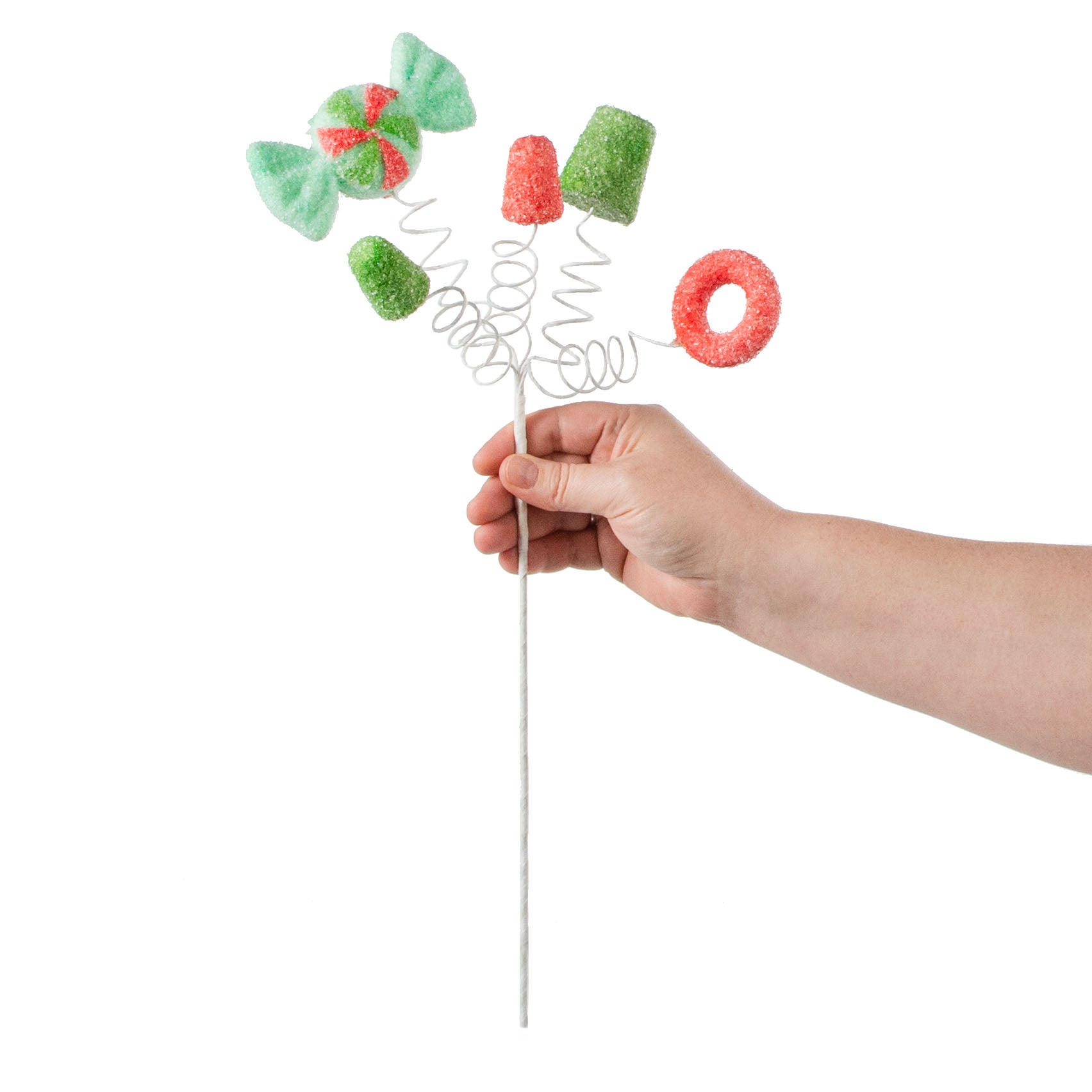 16" Gumdrop & Ring Candy Pick: Red, Green, Mint detail photo 3