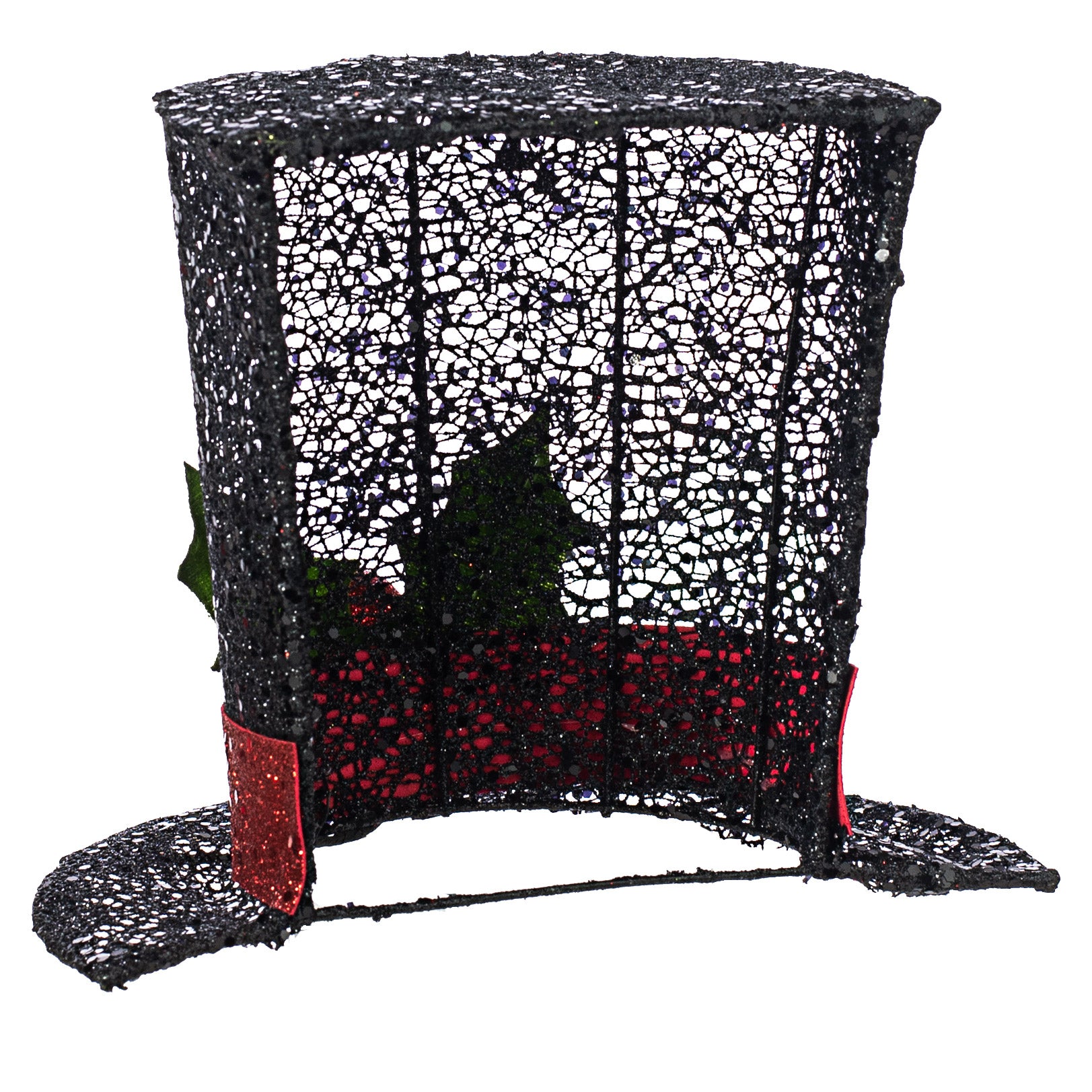 7" Half-a-Hat Glitter Mesh Top Hat detail photo 4