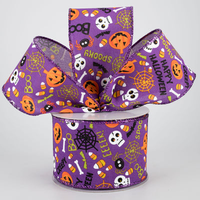 2.5" Halloween Fun Ribbon: Purple (10 Yards) Lifestyle Photo