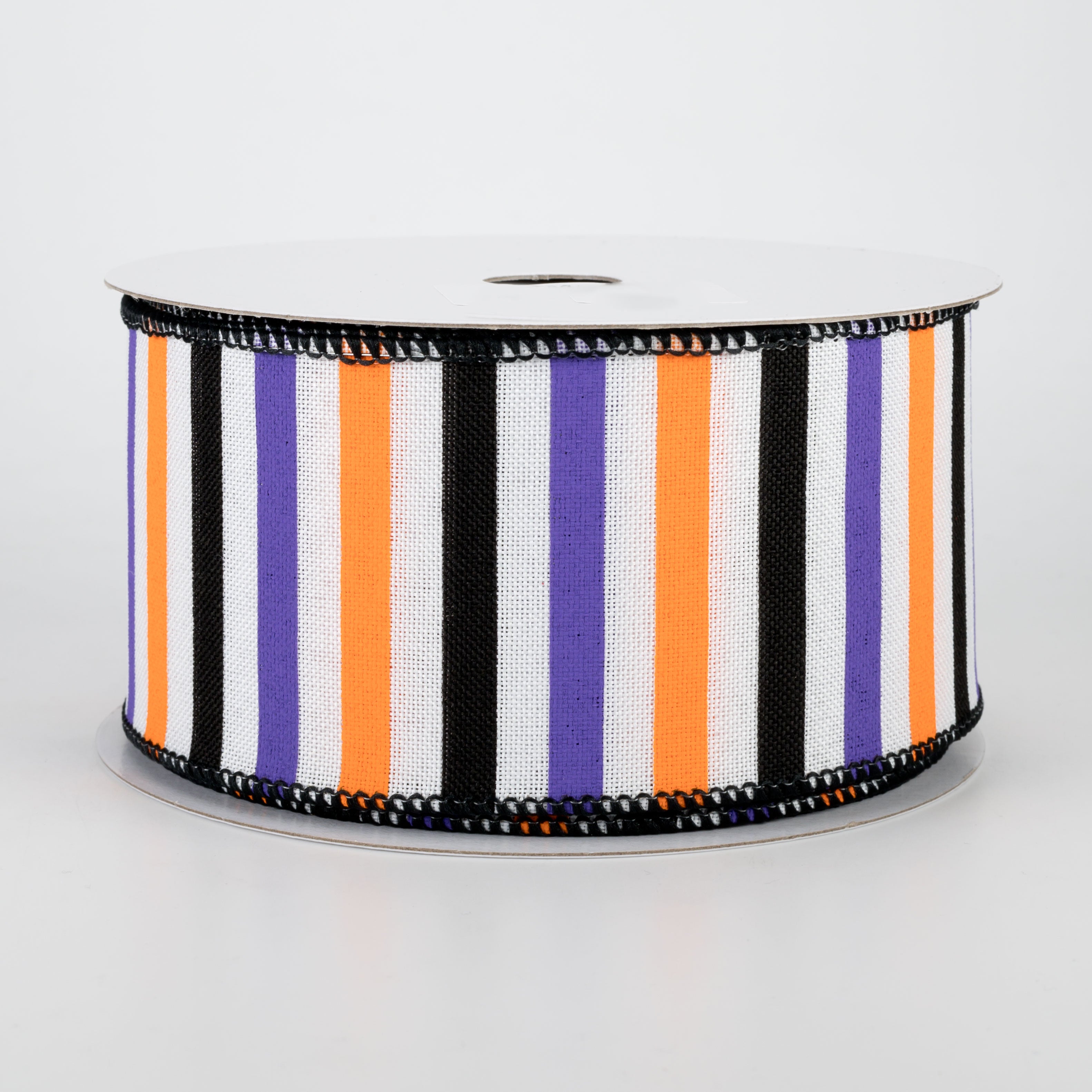 2.5" Halloween Horizontal Stripe Ribbon: White (10 Yards)