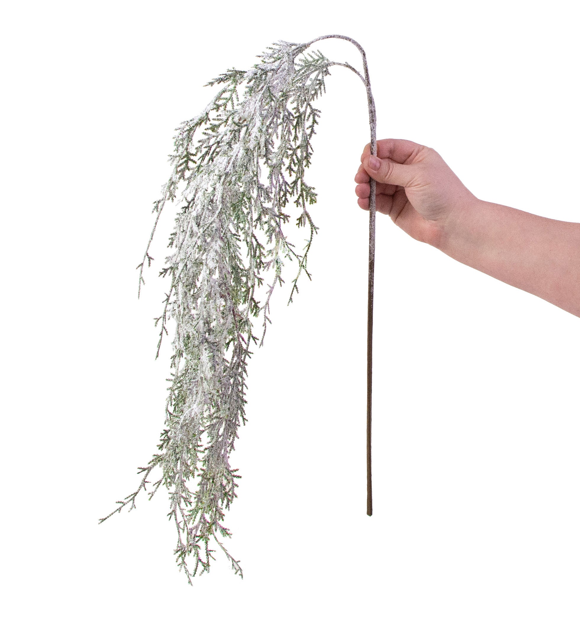 44" Hanging Cedar Snow Spray detail photo 4