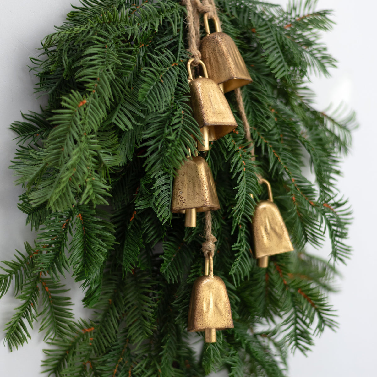Hanging Mini Cow Bell Ornament Cluster: Vintage Gold Lifestyle Photo