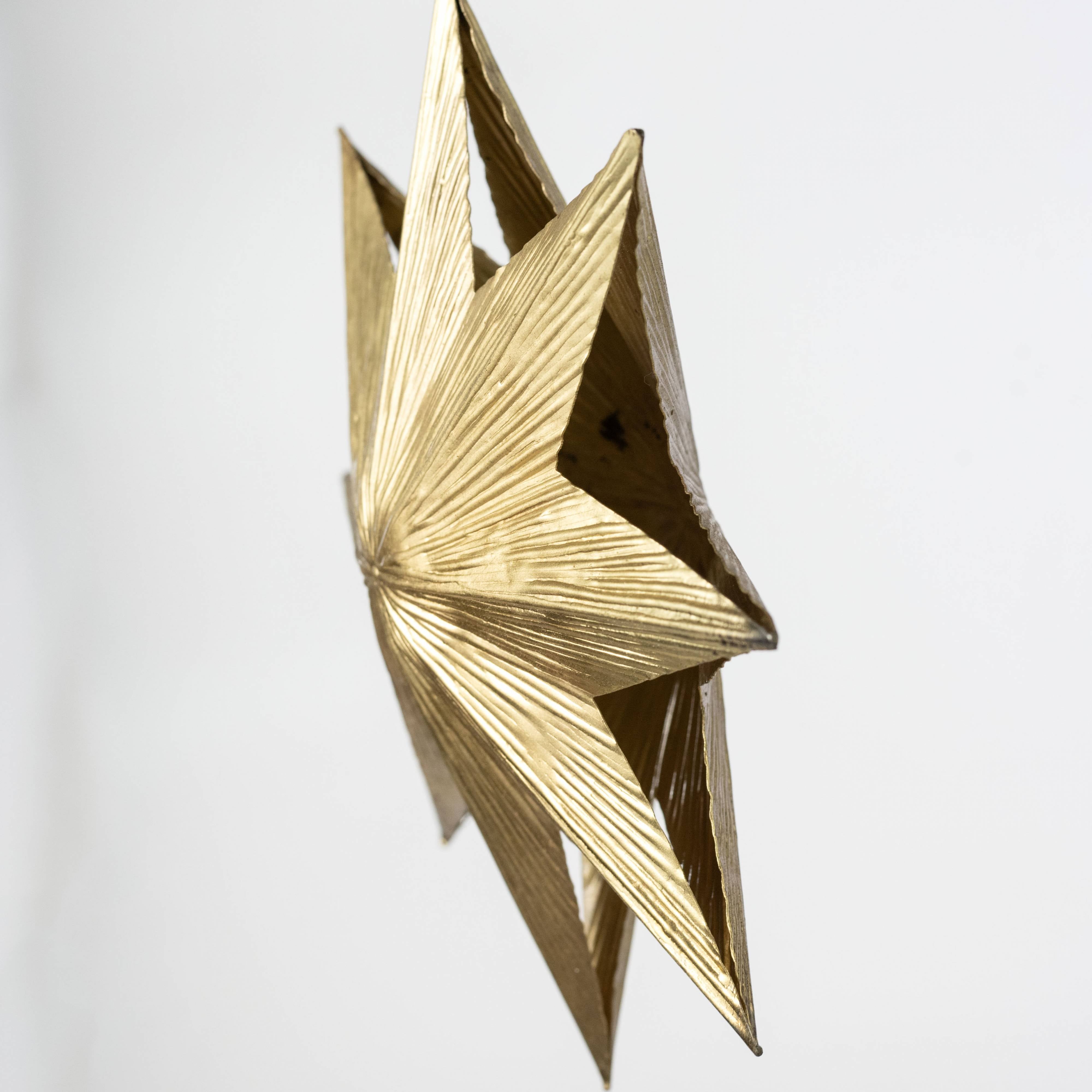 7.25" Hanging Star Ornament: Antique Gold detail photo 3
