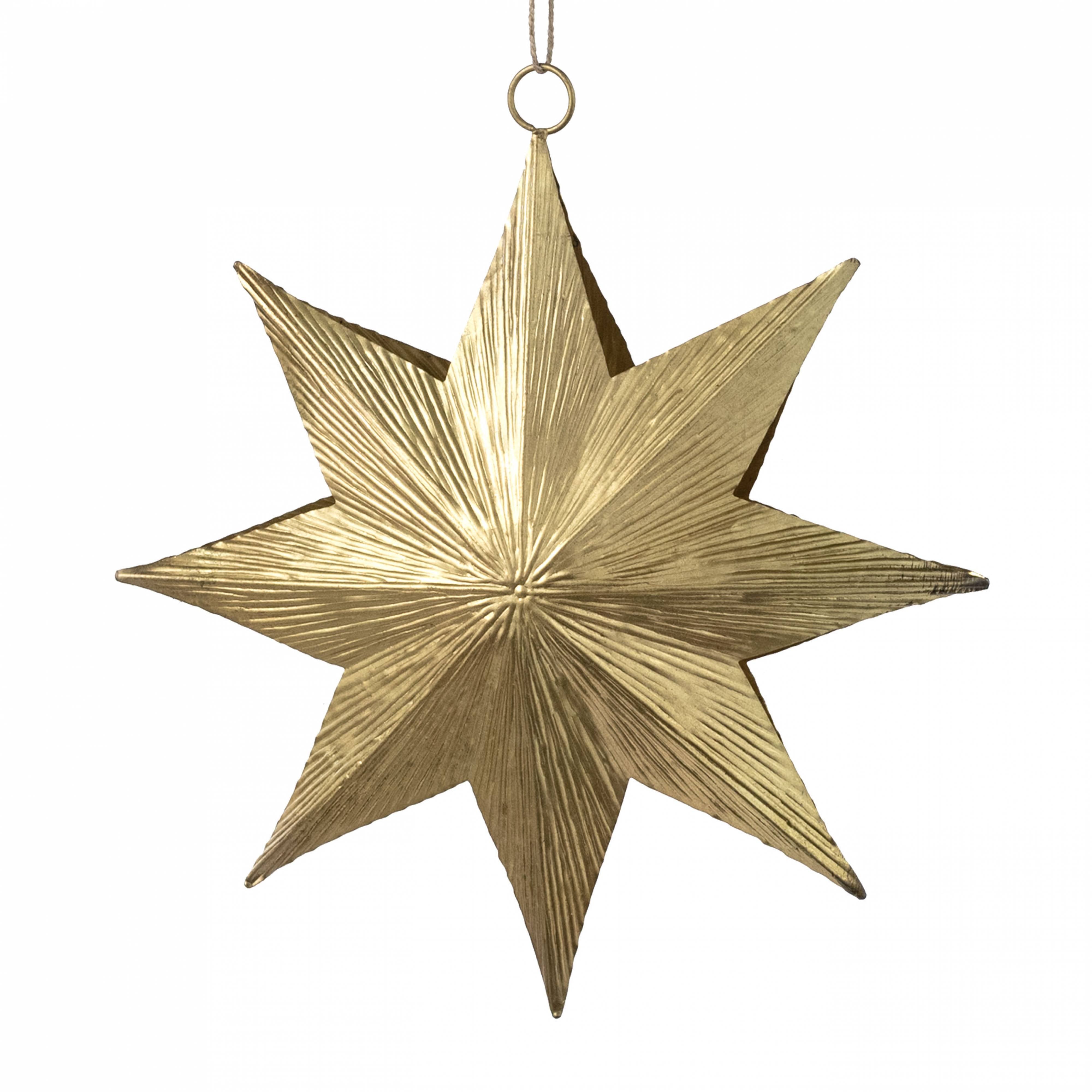 7.25" Hanging Star Ornament: Antique Gold Item Number: XY9781