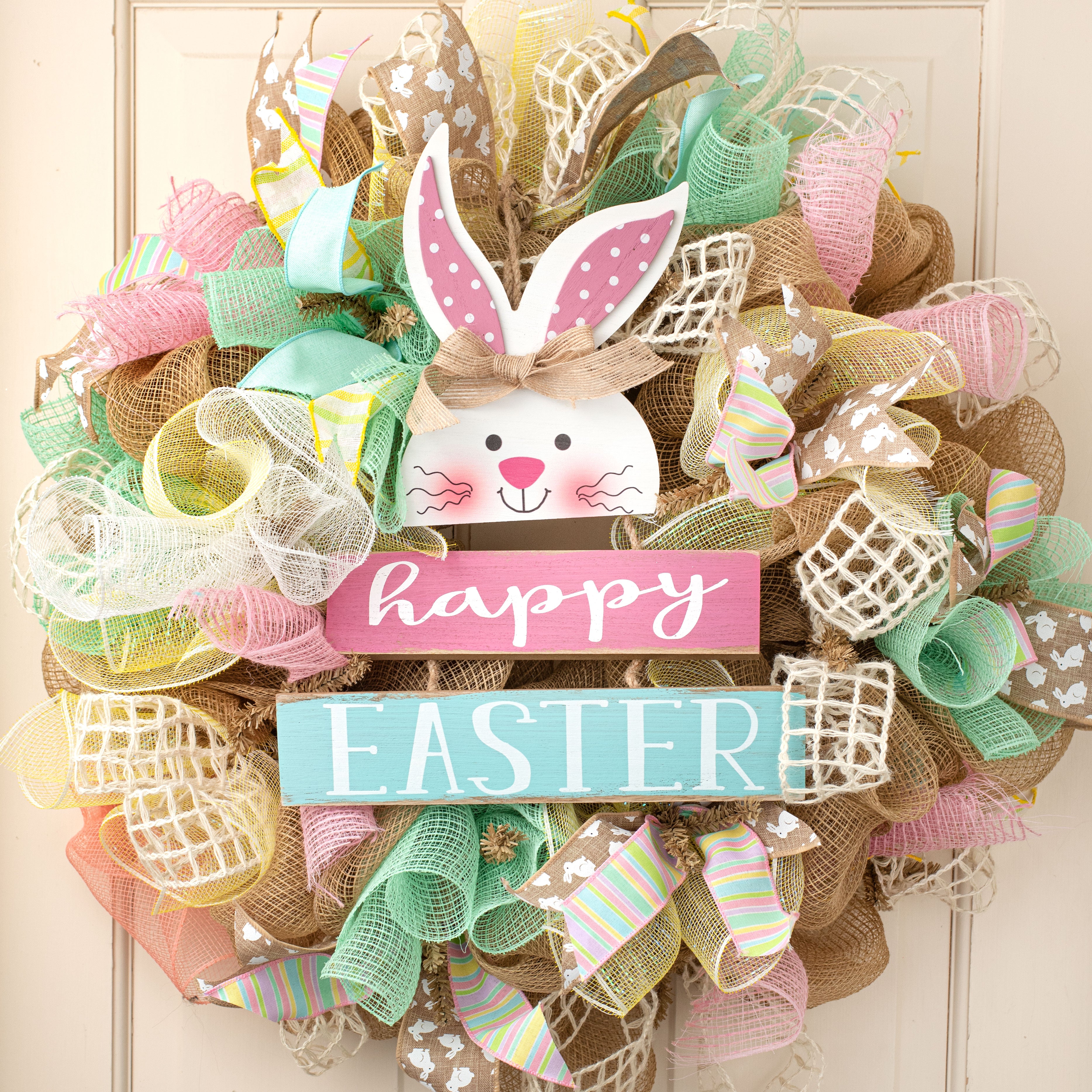 16" Happy Easter Bunny Sign Lifestyle Photo