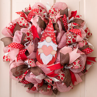 13" Happy Valentine's Day Gnome Shape Sign Lifestyle Photo