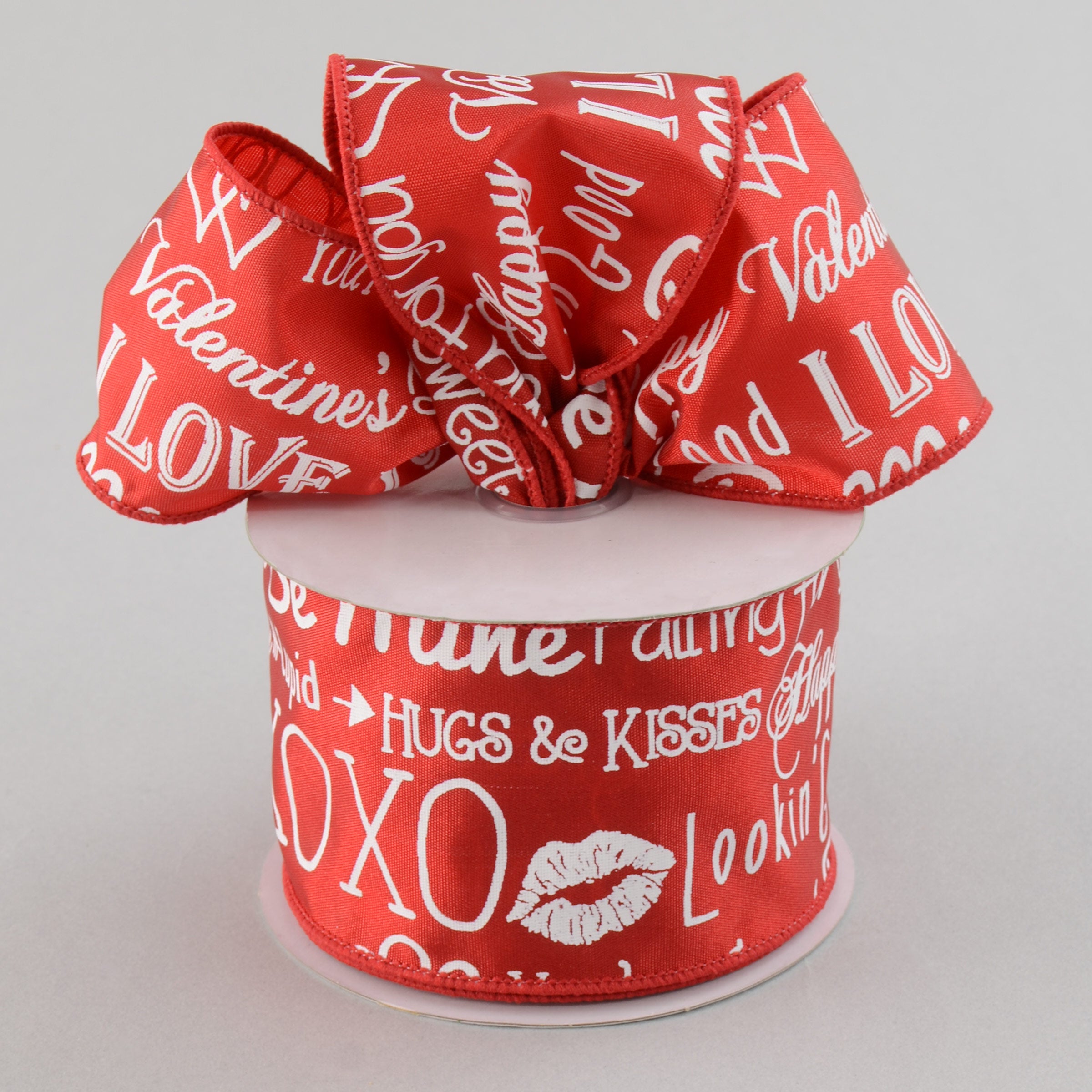 2.5" Happy Valentine's Day Ribbon: Red & White Lifestyle Photo