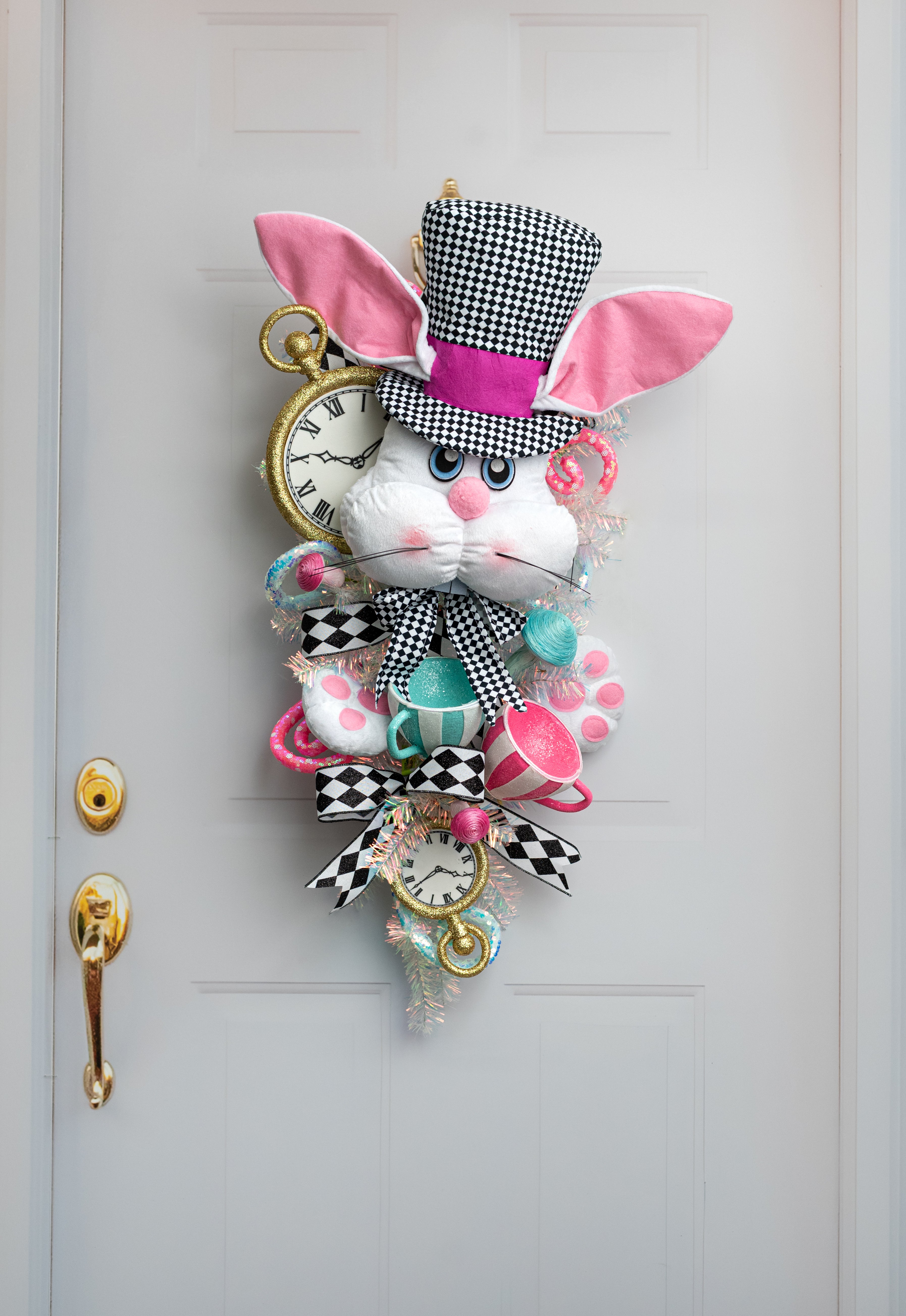 Harlequin Bunny Face & Paws Wreath Decor Kit (3 Pieces) detail photo 4