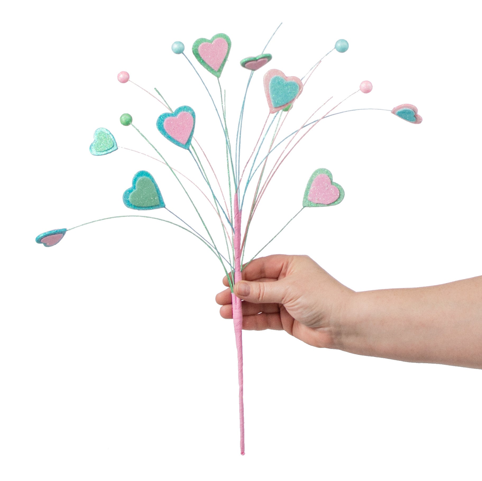 16" Heart & Ball Pick: Pastel Pink, Blue, Green detail photo 3
