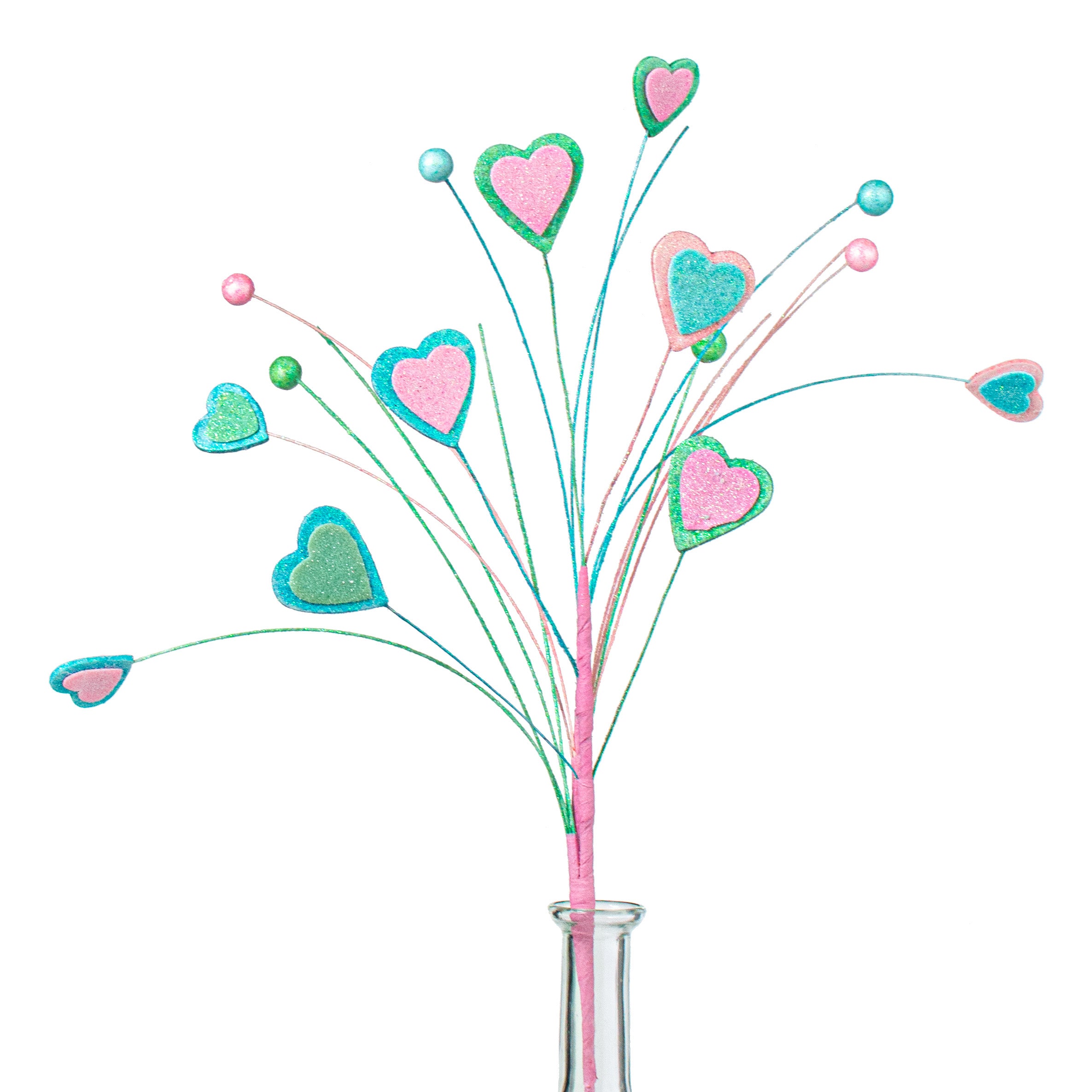 16" Heart & Ball Pick: Pastel Pink, Blue, Green Item Number: 63194PKBLGN