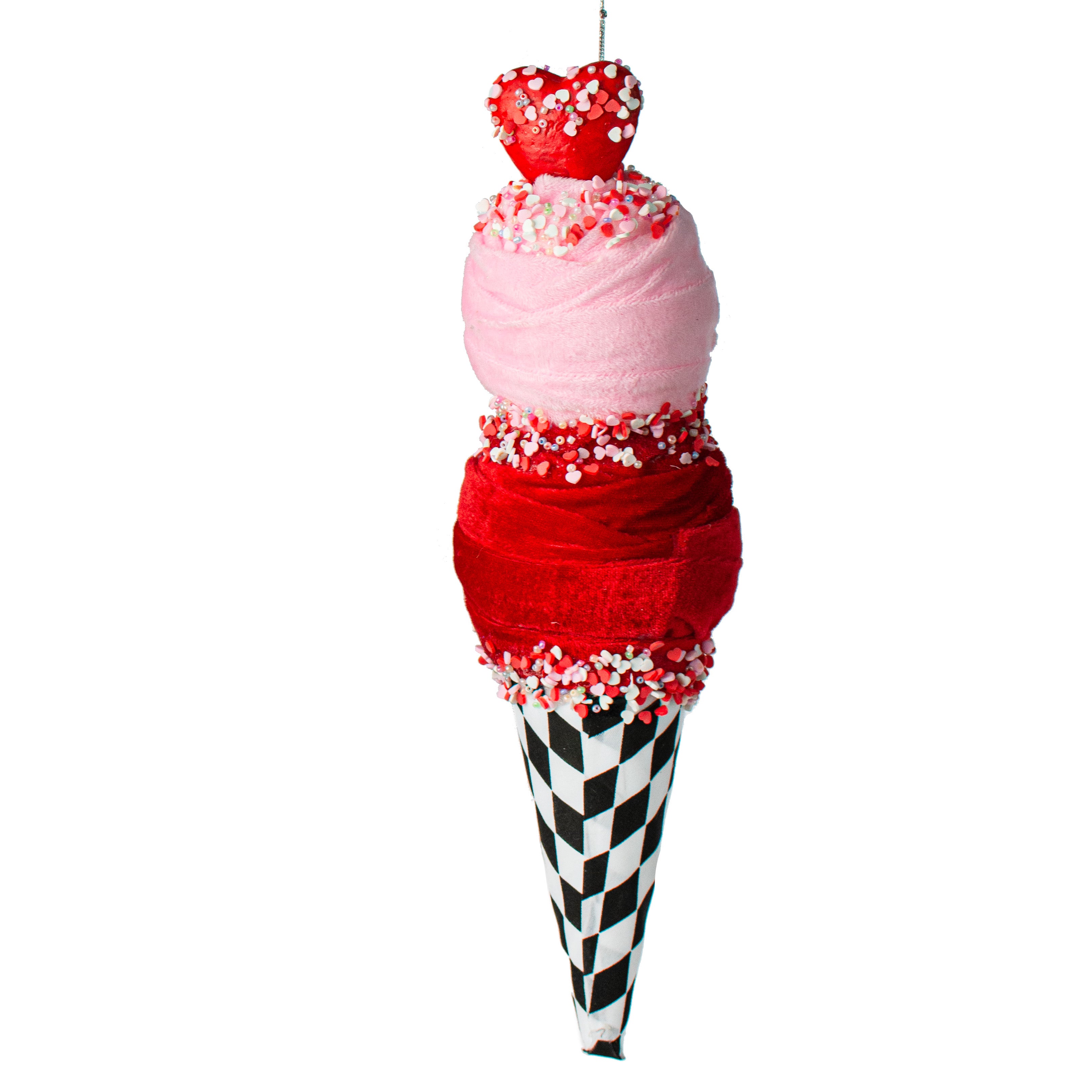 13" Heart Ice Cream Ornament Item Number: 63192RDPK