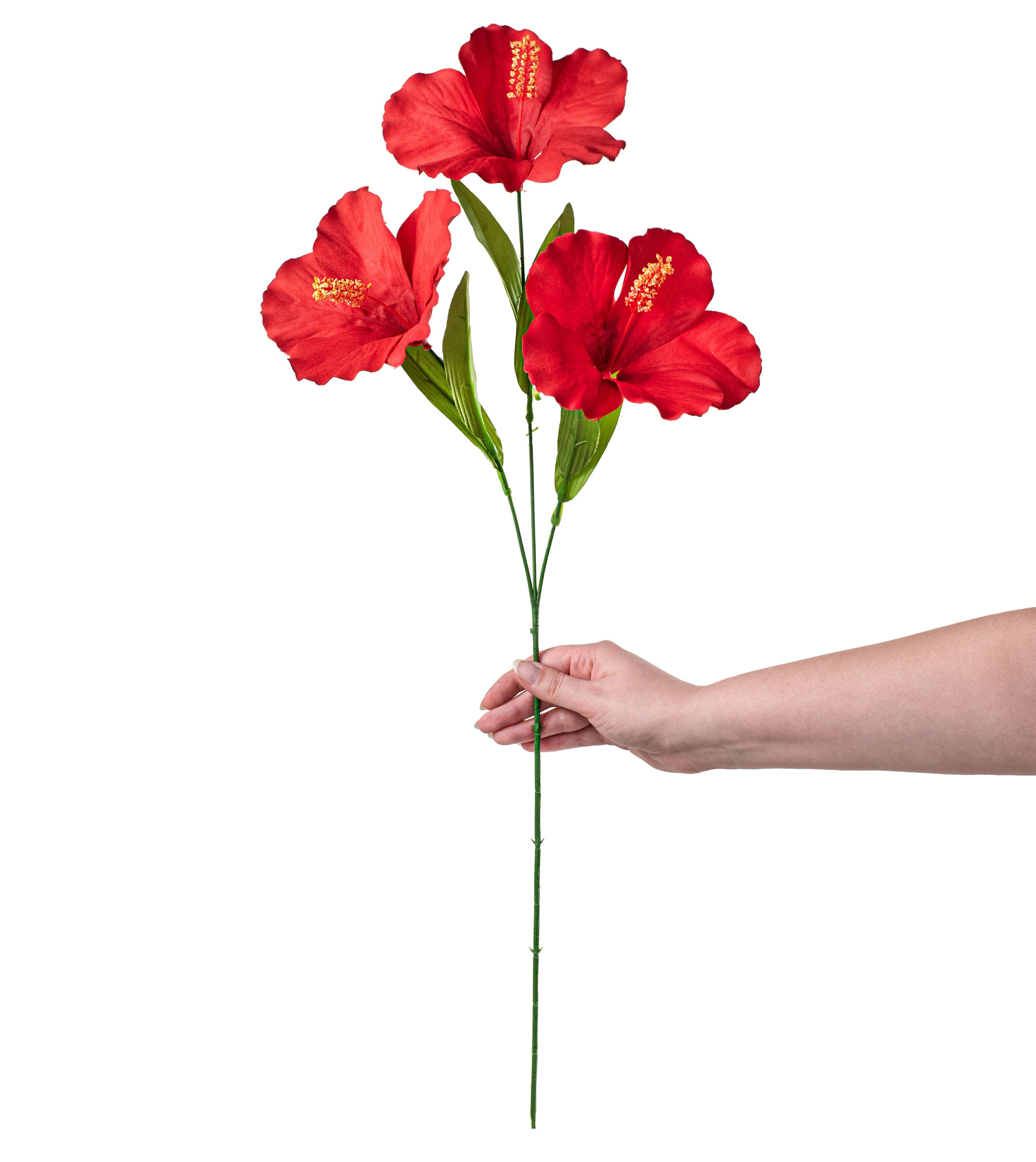 27" Hibiscus Spray: Red detail photo 3
