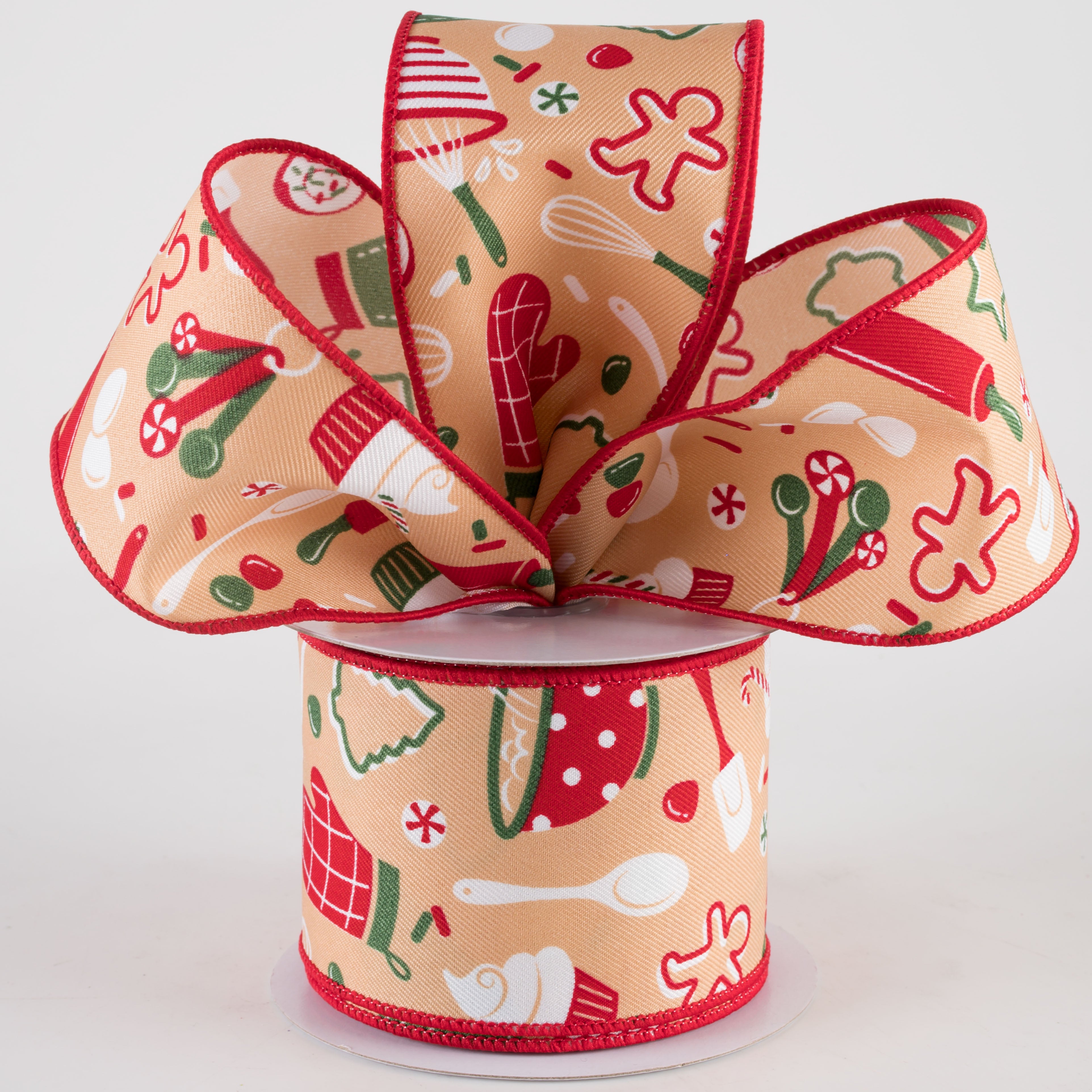 2.5" Holiday Baking Ribbon: Tan (10 Yards) Lifestyle Photo