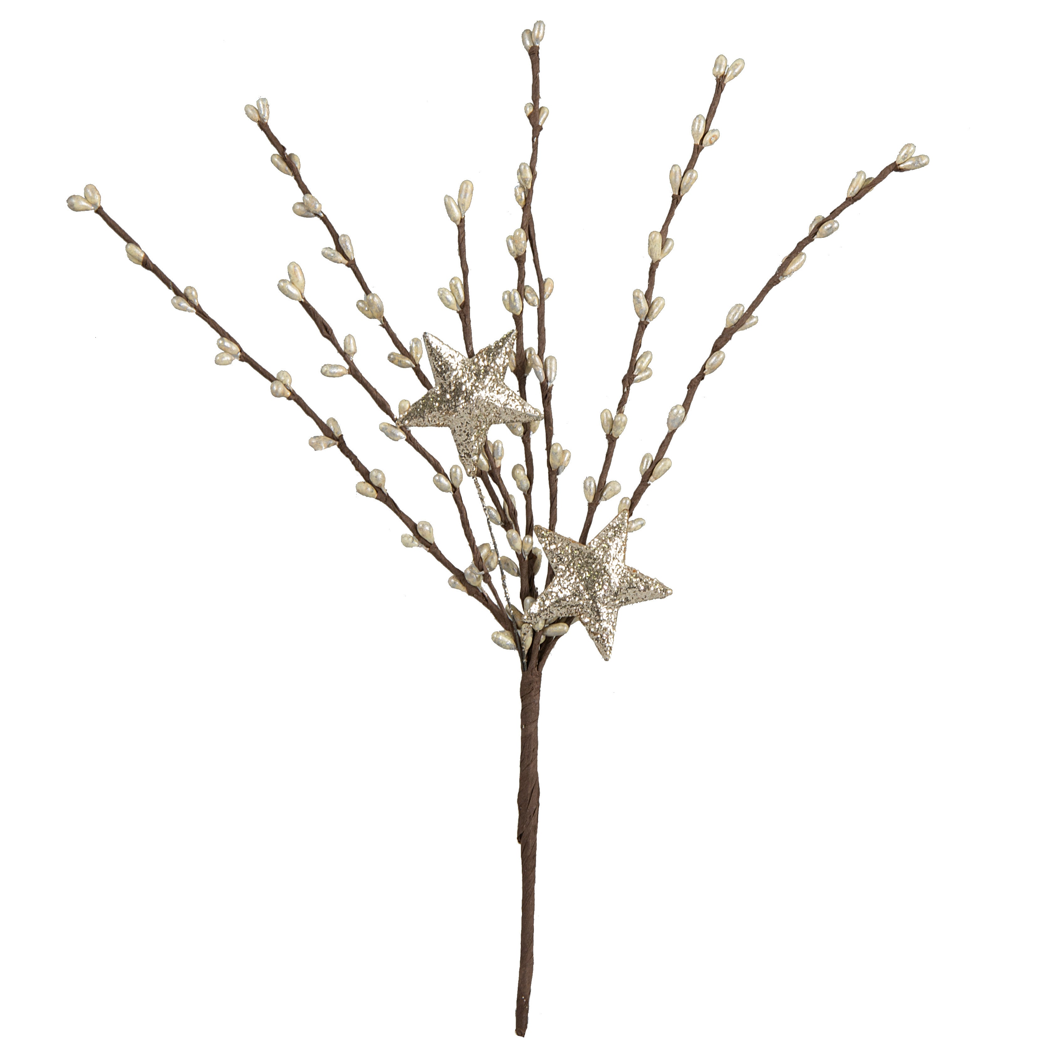 12" Holiday Silver Pip & Stars Spray Item Number: ISB58644PL
