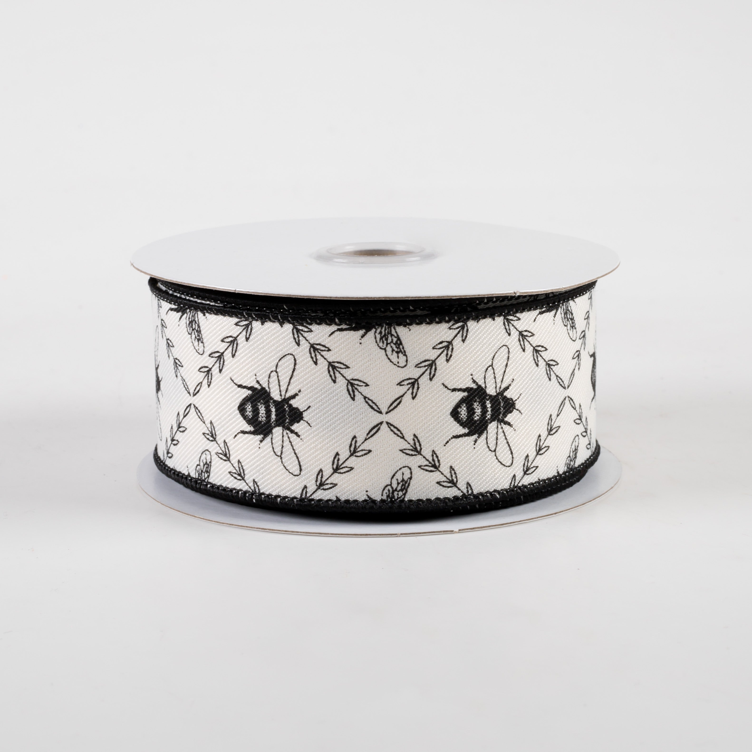 1.5" Honey Bee Trellis Ribbon: Ivory (10 Yards)