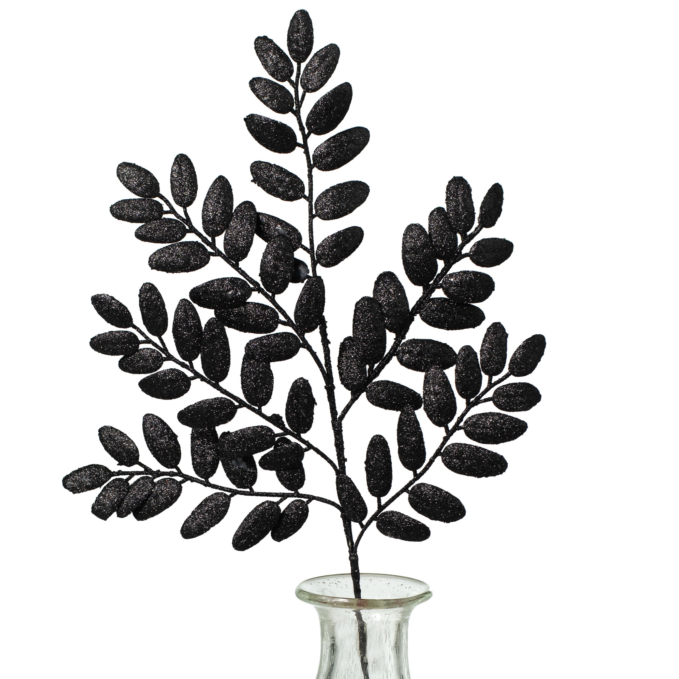 22" Honey Locust Leaf Glitter Spray: Black Item Number: 262301