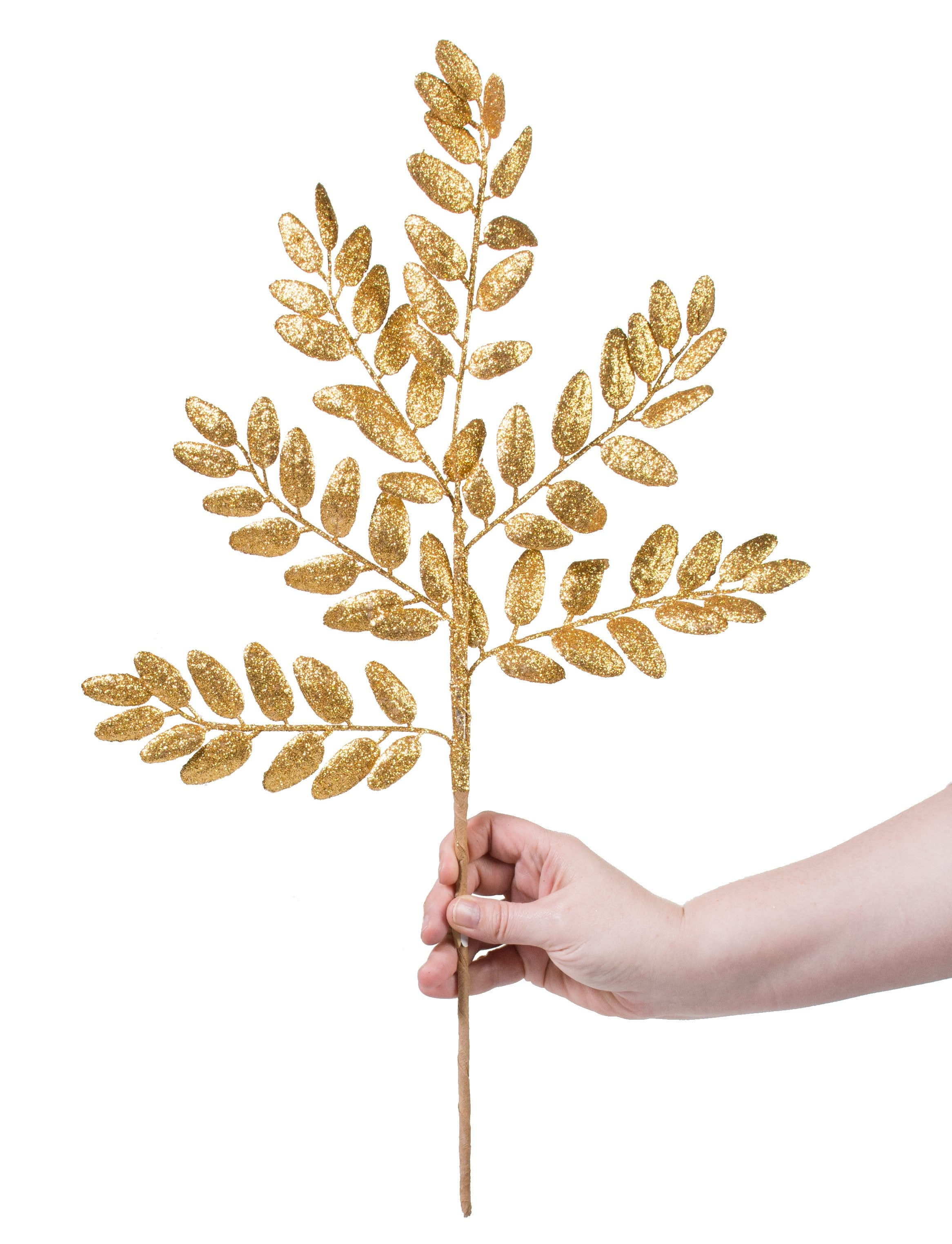 22" Honey Locust Leaf Glitter Spray: Copper Lifestyle Photo