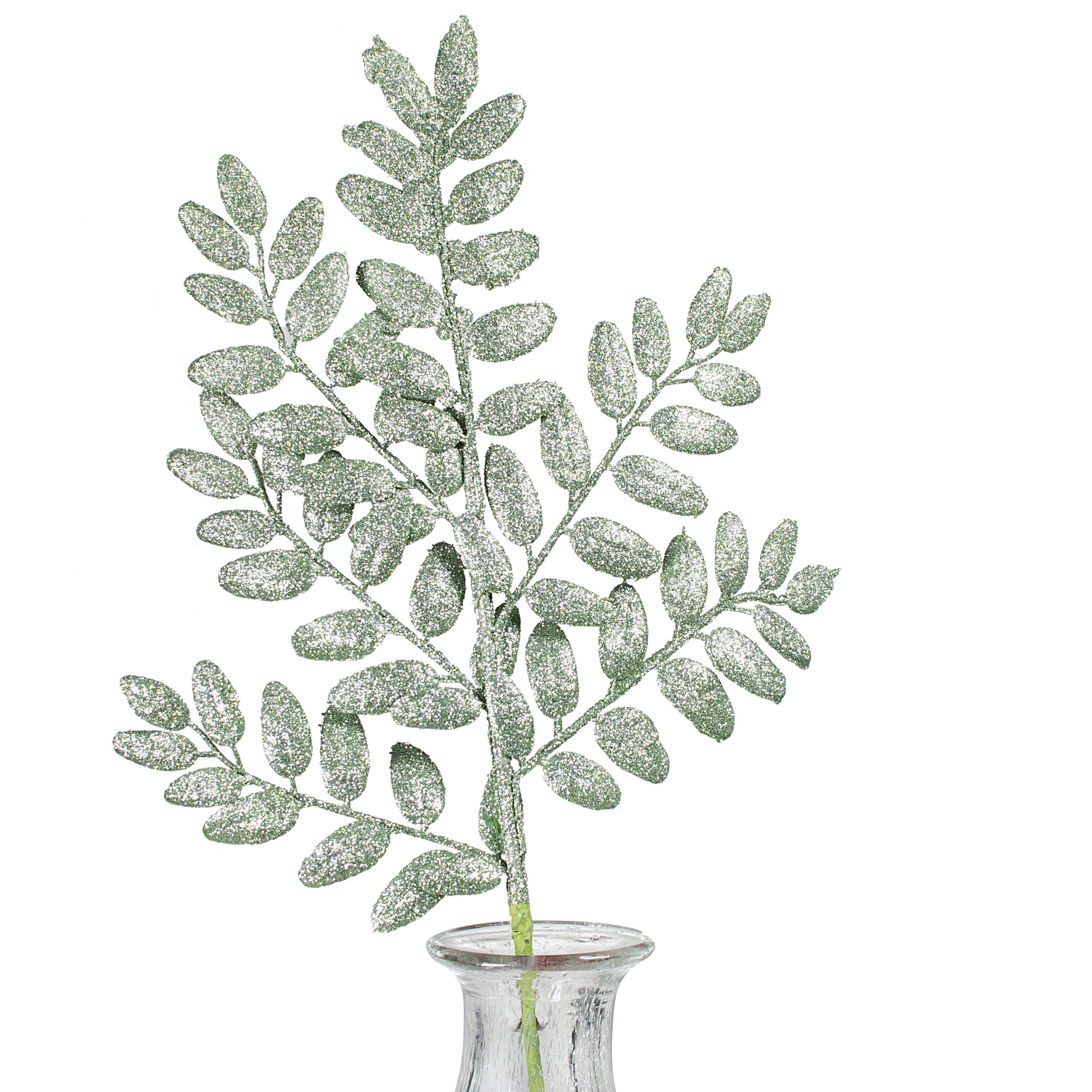 22" Honey Locust Leaf Glitter Spray: Sage Item Number: 262306