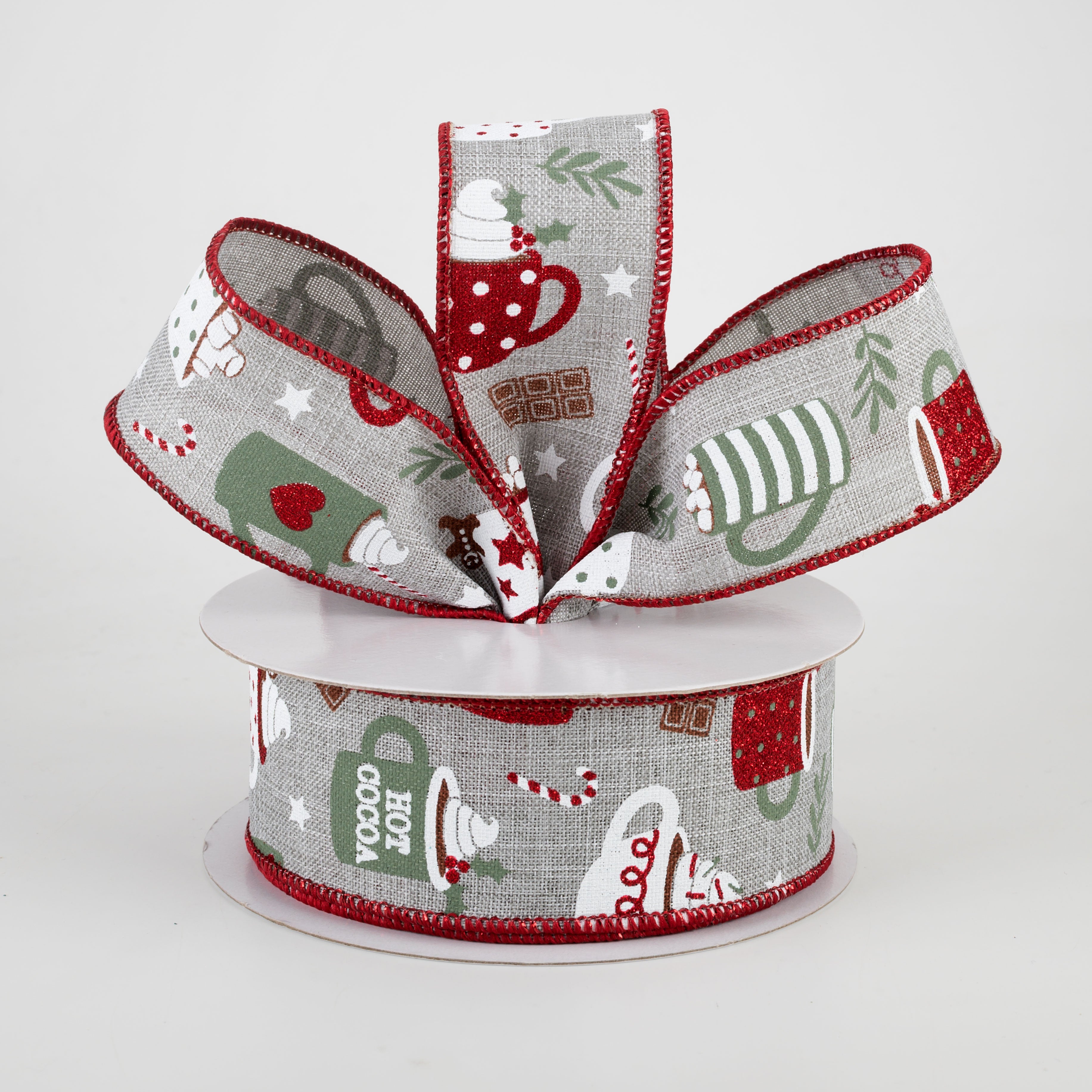 1.5" Hot Cocoa Ribbon: Light Grey (10 Yards) Lifestyle Photo