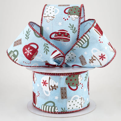 2.5" Hot Cocoa Ribbon: Pale Blue (10 Yards) Lifestyle Photo