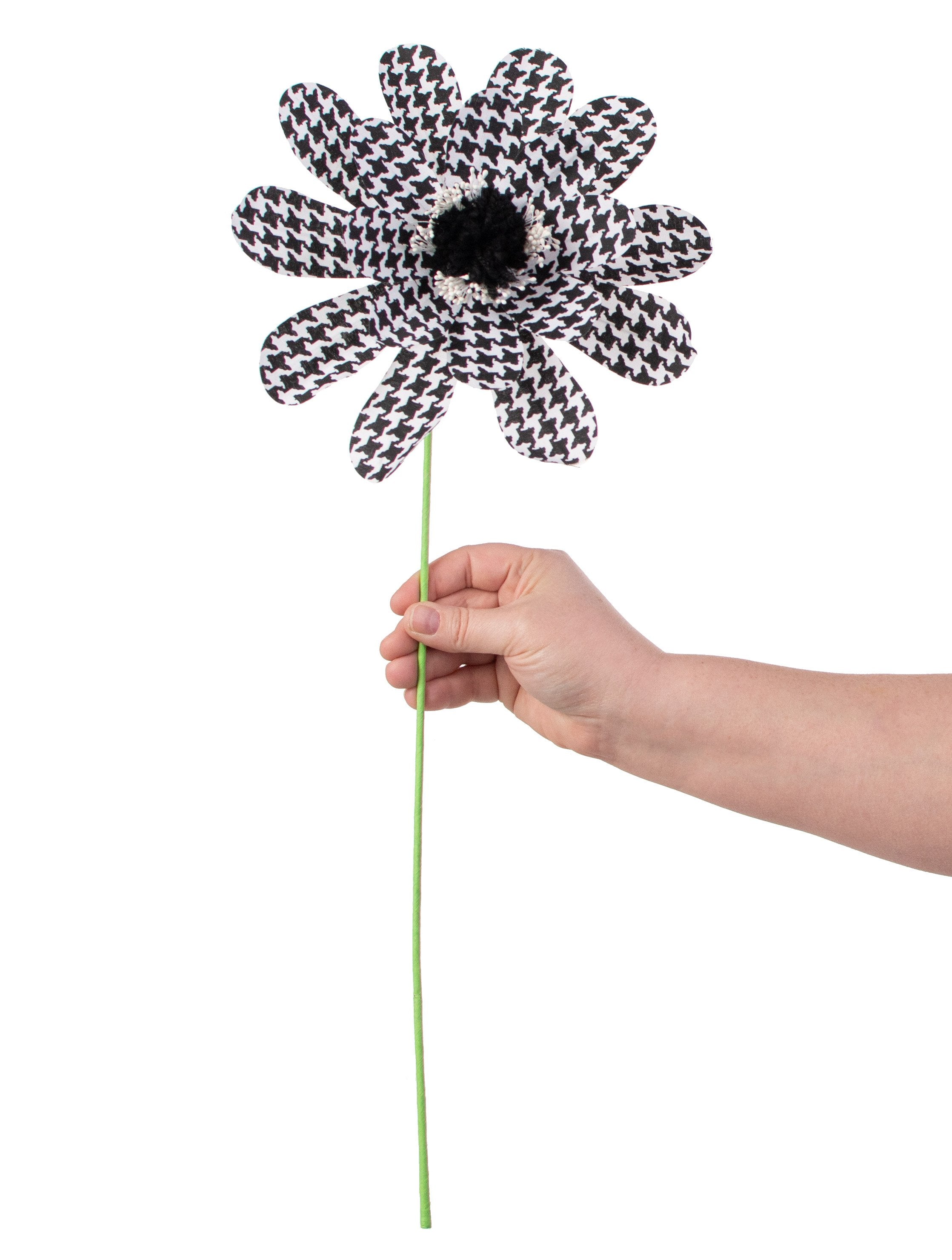 24" Houndstooth Sunflower Spray: Black detail photo 3