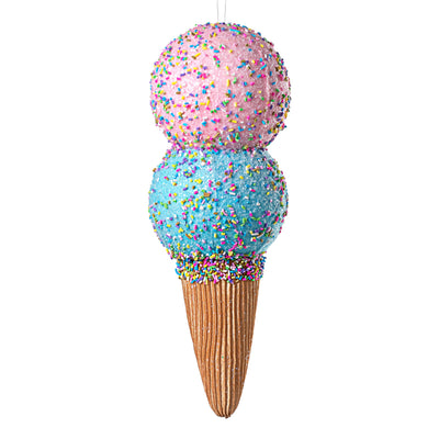 12.5" Ice Cream Ornament: Pink & Blue Item Number: 63076PKBL