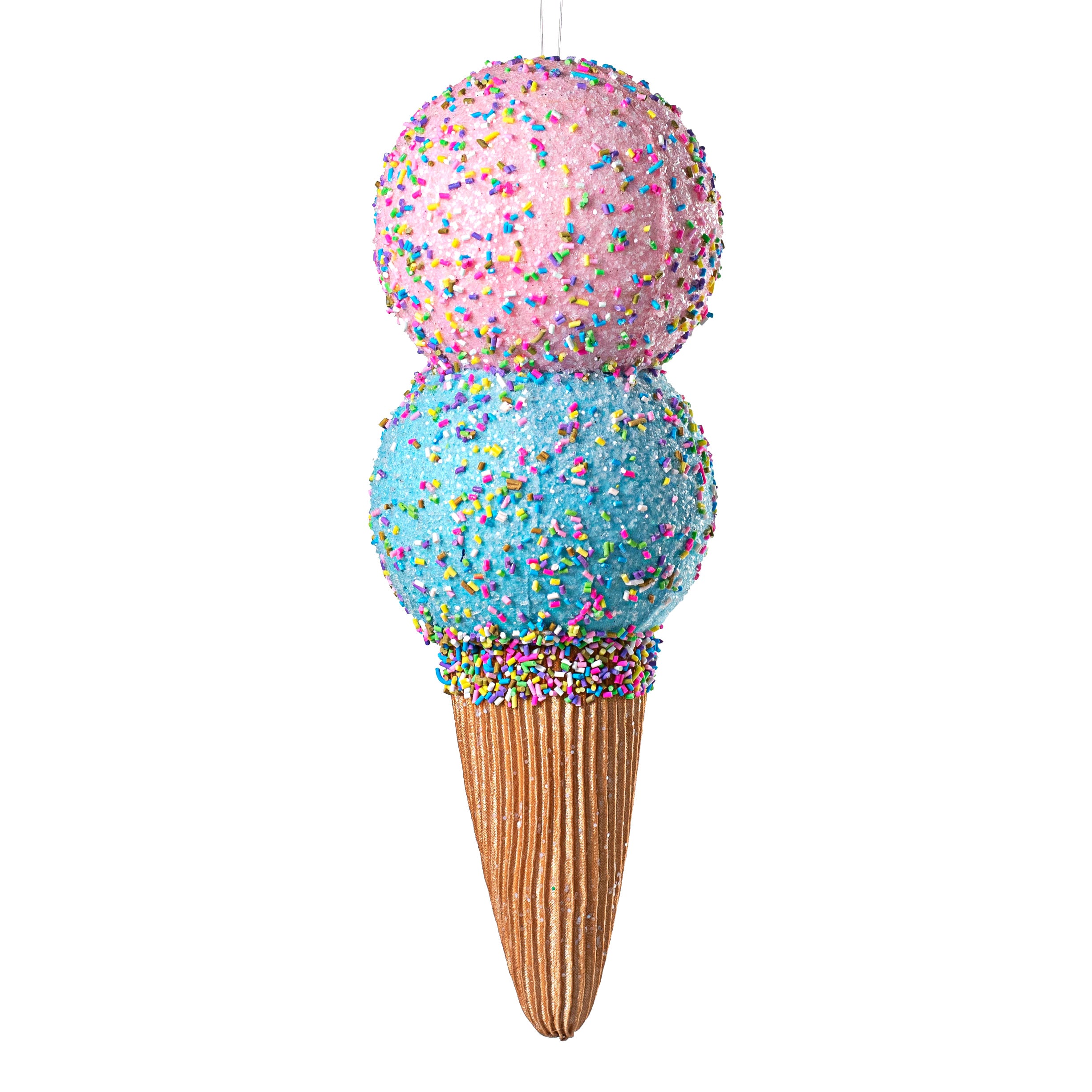 12.5" Ice Cream Ornament: Pink & Blue Item Number: 63076PKBL