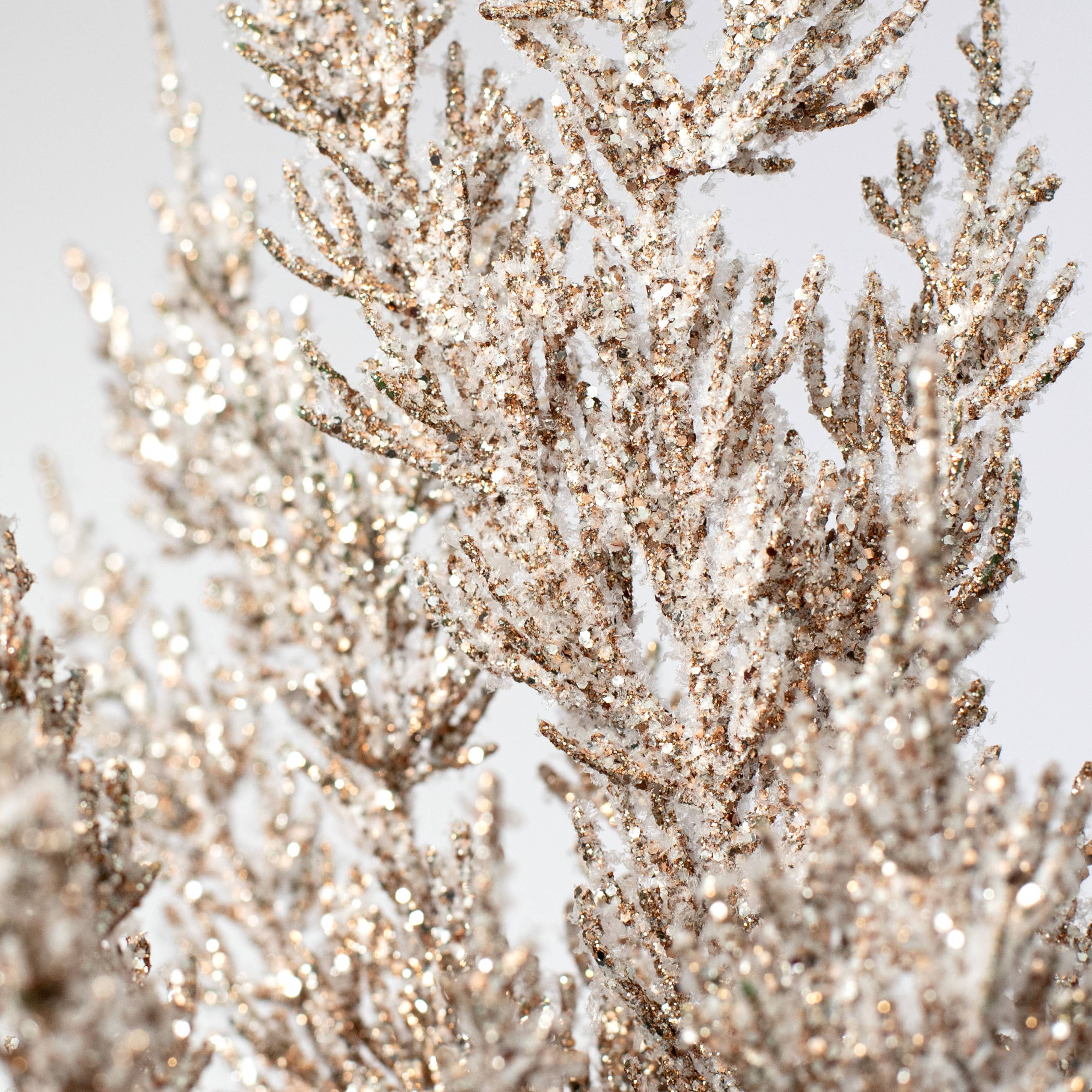 20" Iced Juniper Pine Spray: Rose Gold Lifestyle Photo