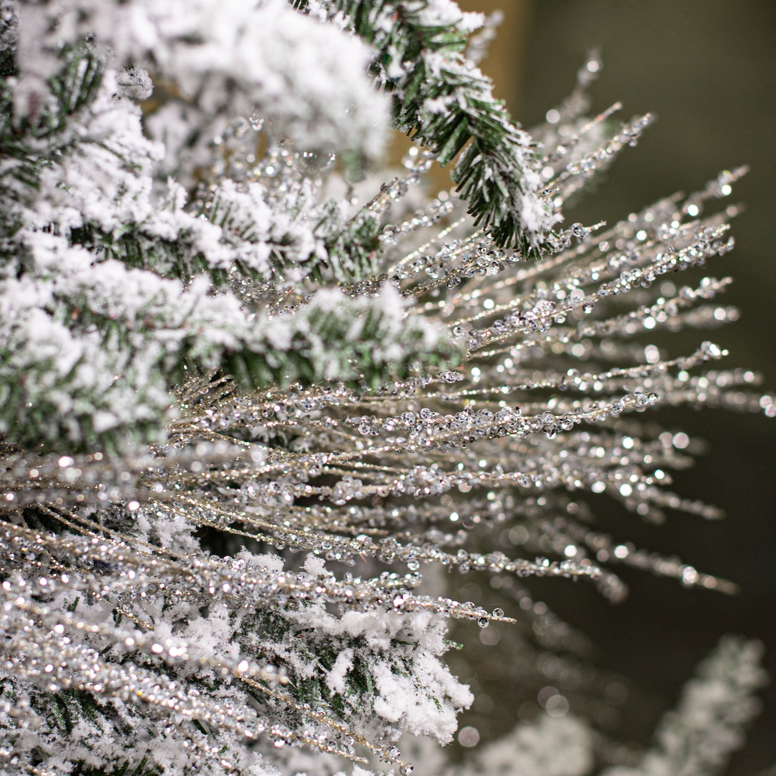 4.5' Iced Long Needle Garland: Platinum Lifestyle Photo