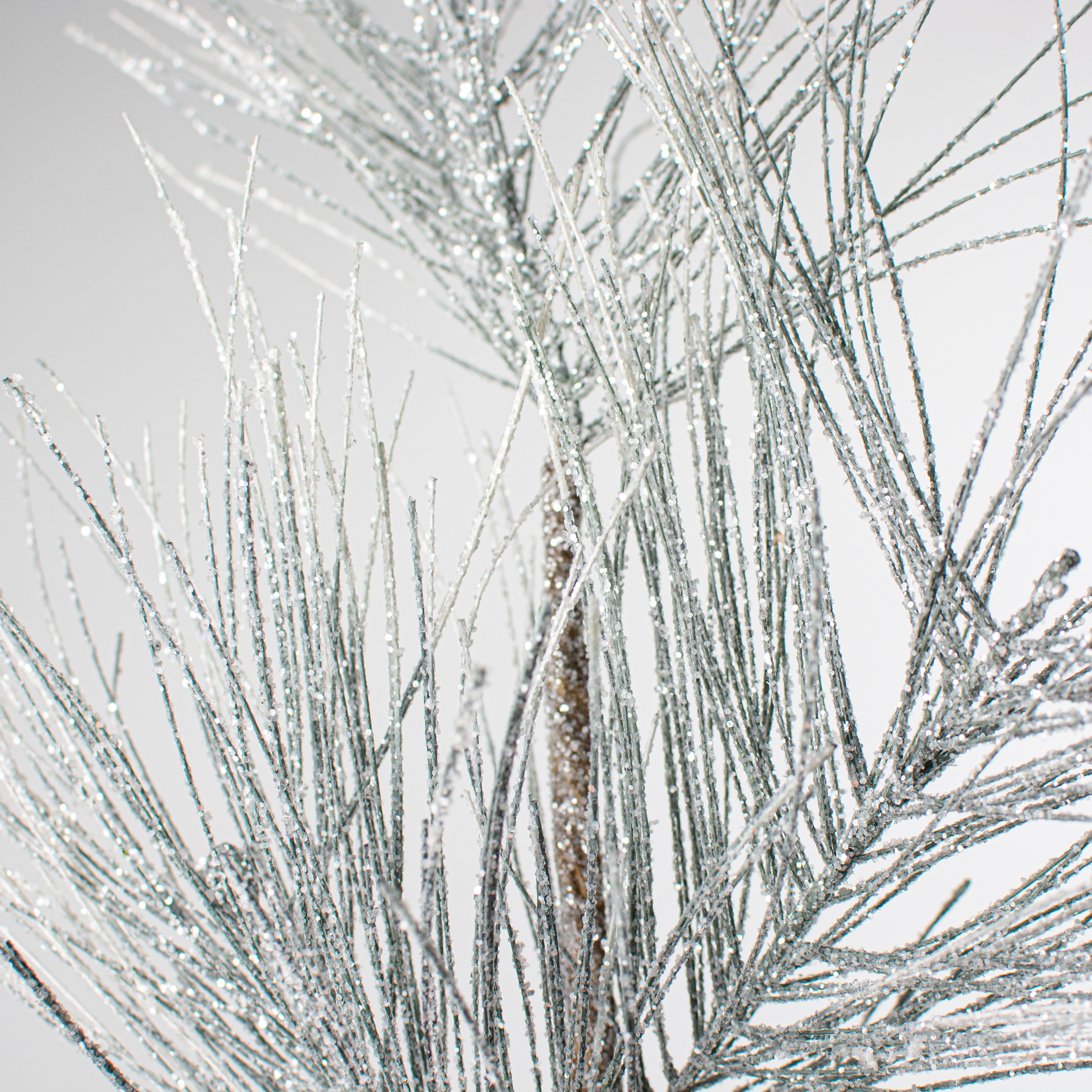 32" Iced Long Needle Pine Branch: Grey Wash Lifestyle Photo