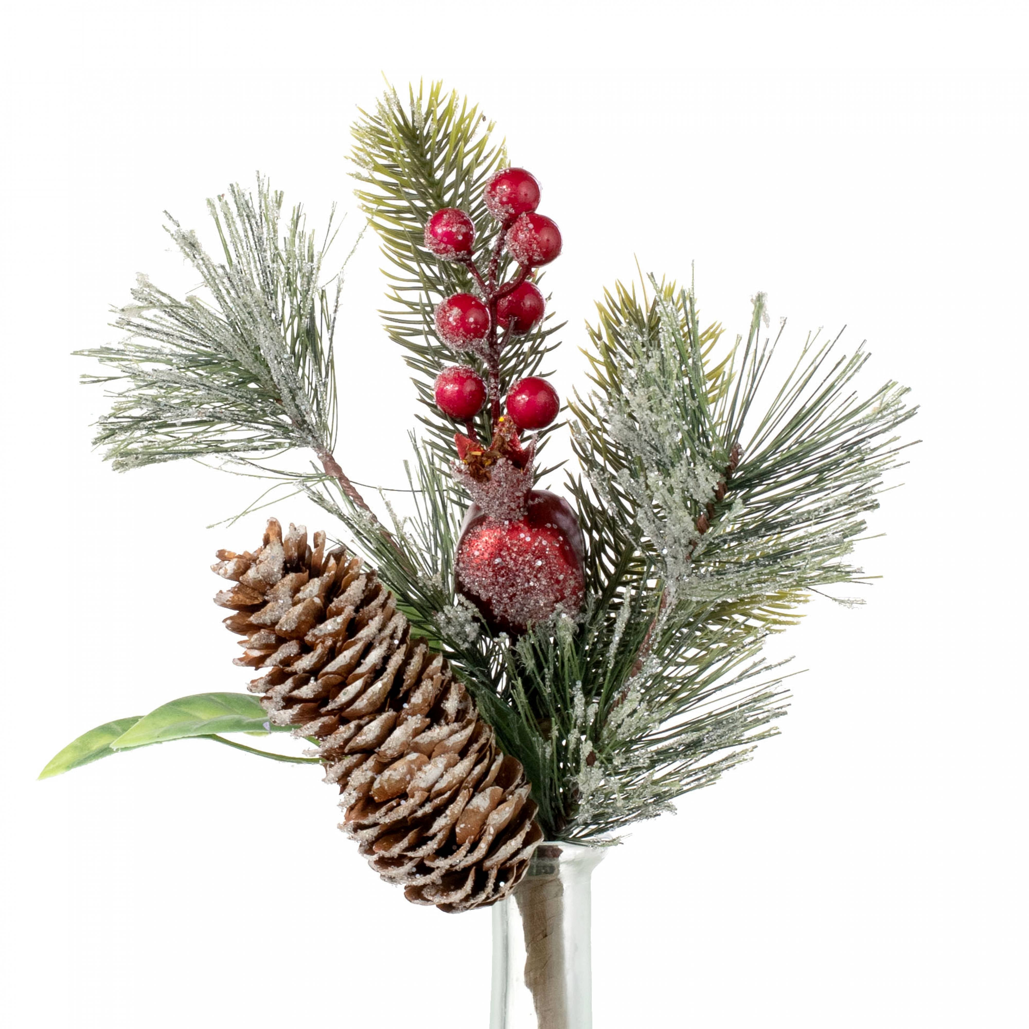 12" Iced Pine, Berries & Pomegranate Pick Item Number: 64334