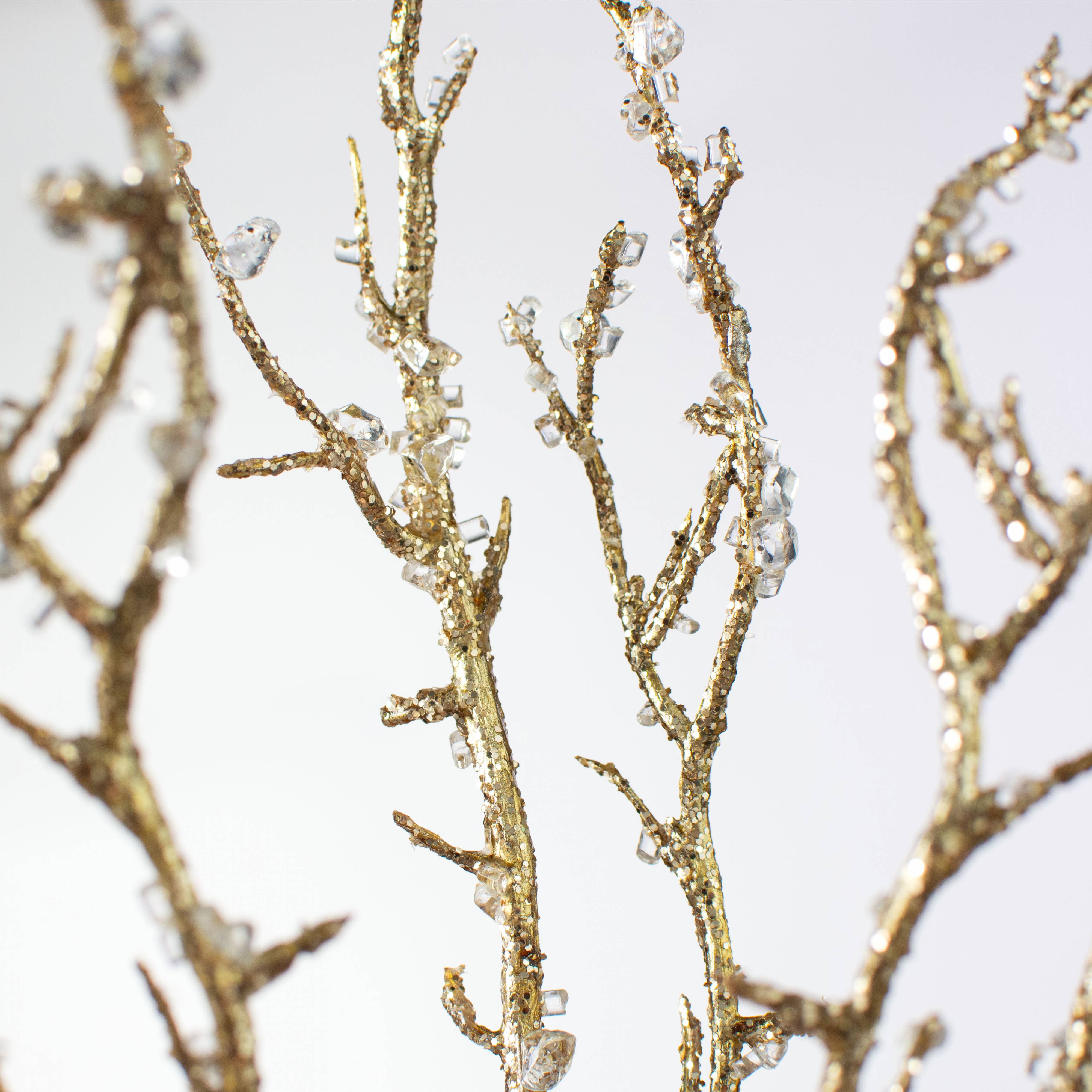28" Iced Twig Spray: Gold Lifestyle Photo