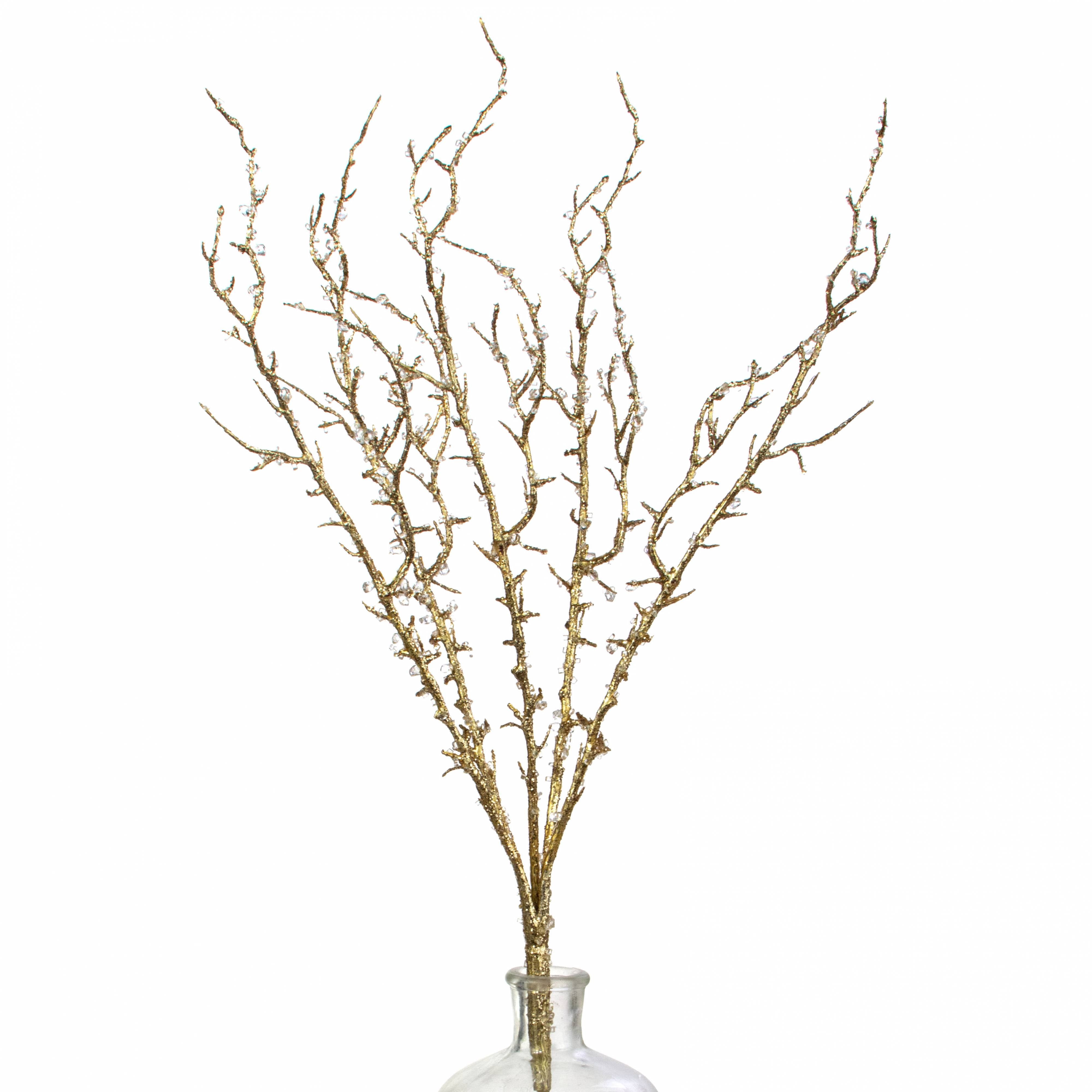 28" Iced Twig Spray: Gold Item Number: 235047