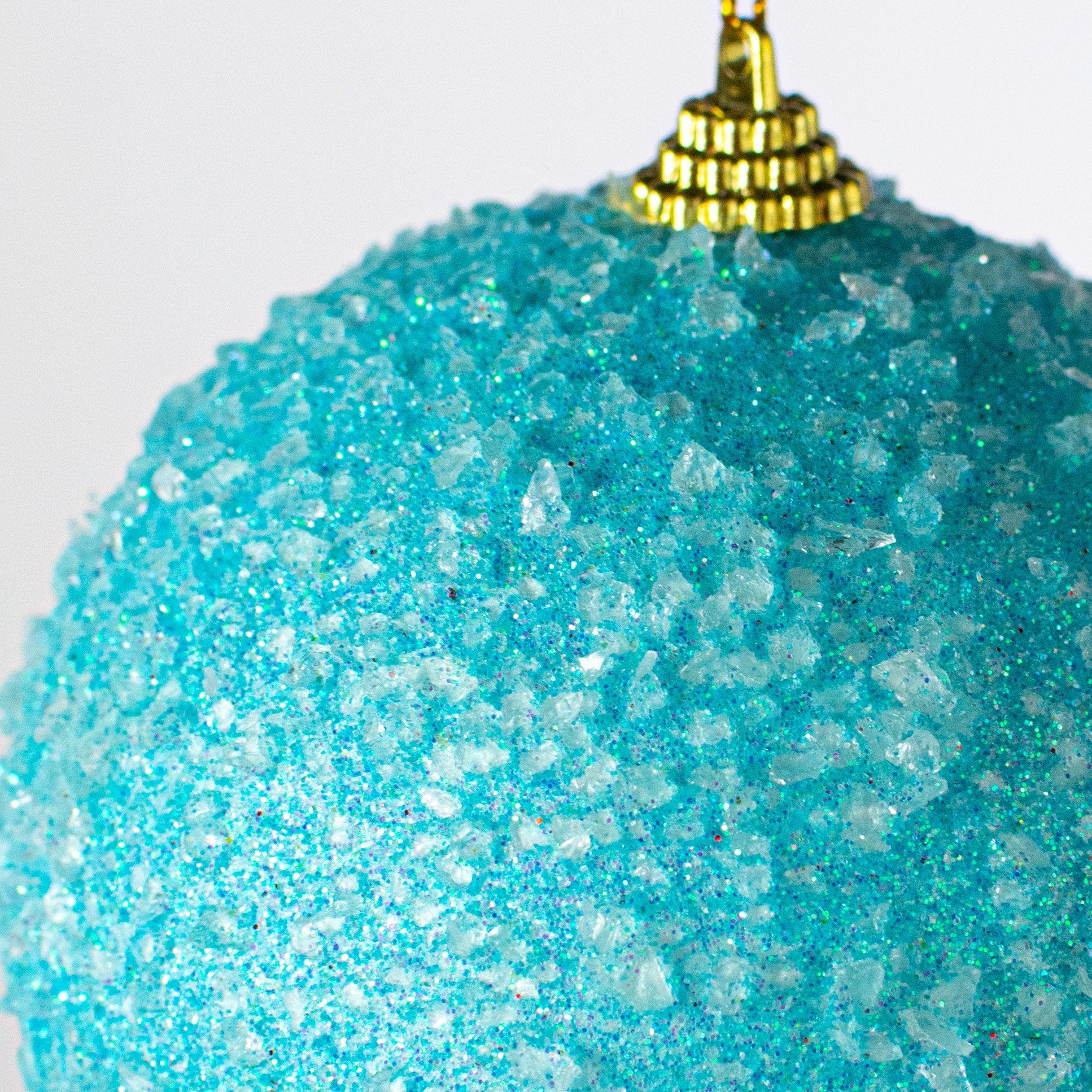 4" Icy Ball Ornament: Light Blue detail photo 3