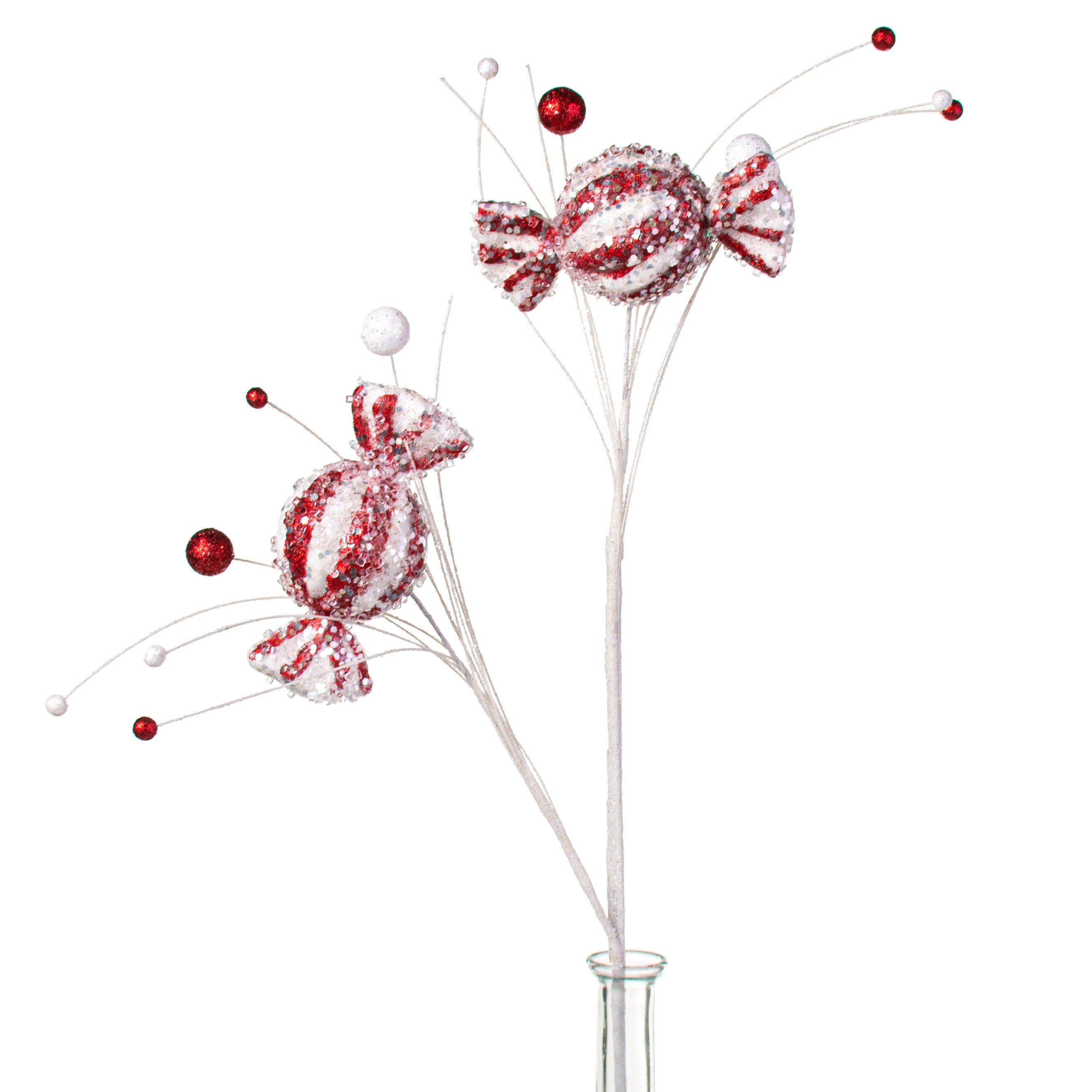 29" Icy Candy Spray: Red & White Item Number: 85328RDWT