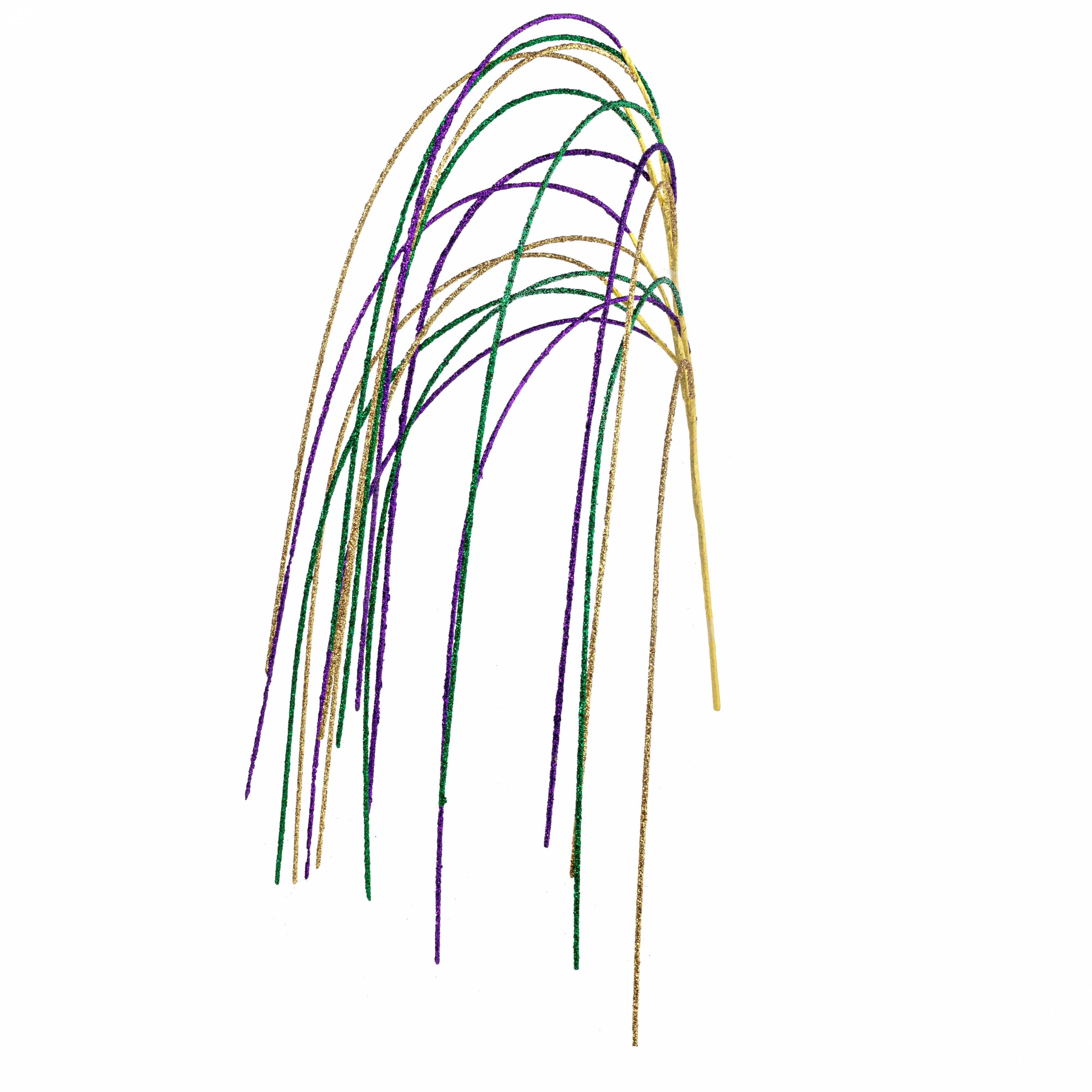 46" Hanging Glitter Bead Spray: Mardi Gras