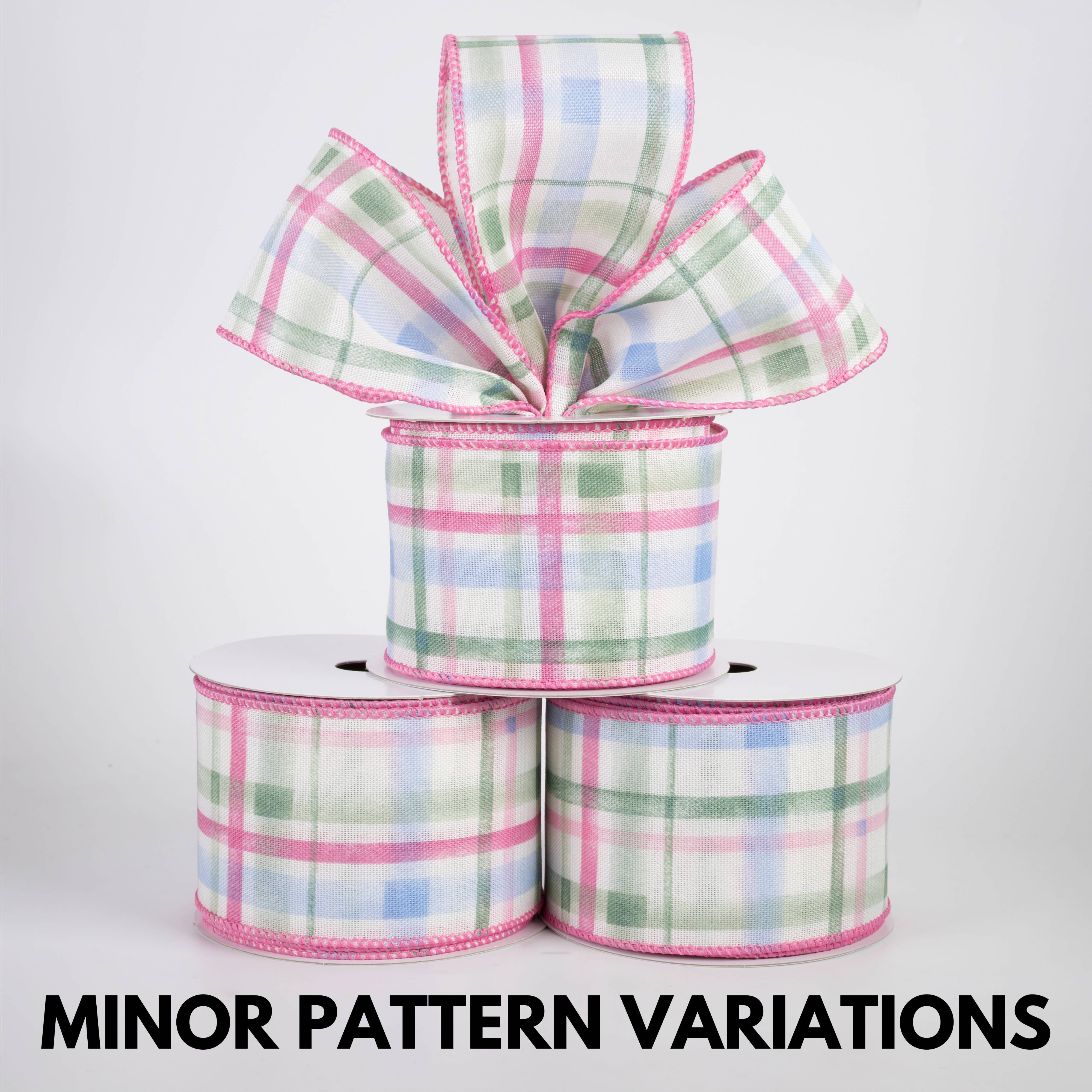 2.5" Watercolor Tuttola Plaid Ribbon: Sage Spring (10 Yards)