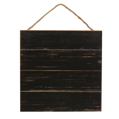 10" Square Wooden Sign: Blank Antique Black