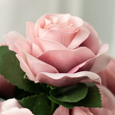 17" Colorfast Lillian Open Rose Bush: Dusty Pink (12)