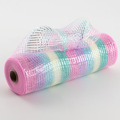 10" Unicorn Striped Mesh: Metallic Pastels