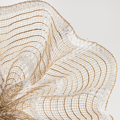 10" Magnolia Plaid Mesh: Natural & White