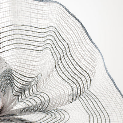 10" Thin Stripe Fabric Mesh: White & Grey