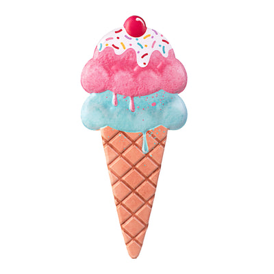 12" Metal Embossed Hanger: Ice Cream Cone