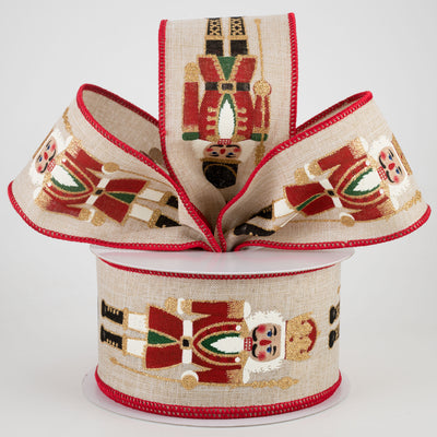 2.5" Nutcracker Ribbon: Light Natural (10 Yards)