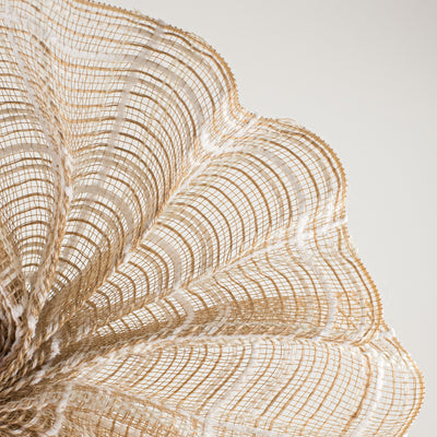 10" Fabric Plaid Mesh: Natural Jute, Cream & White Drift